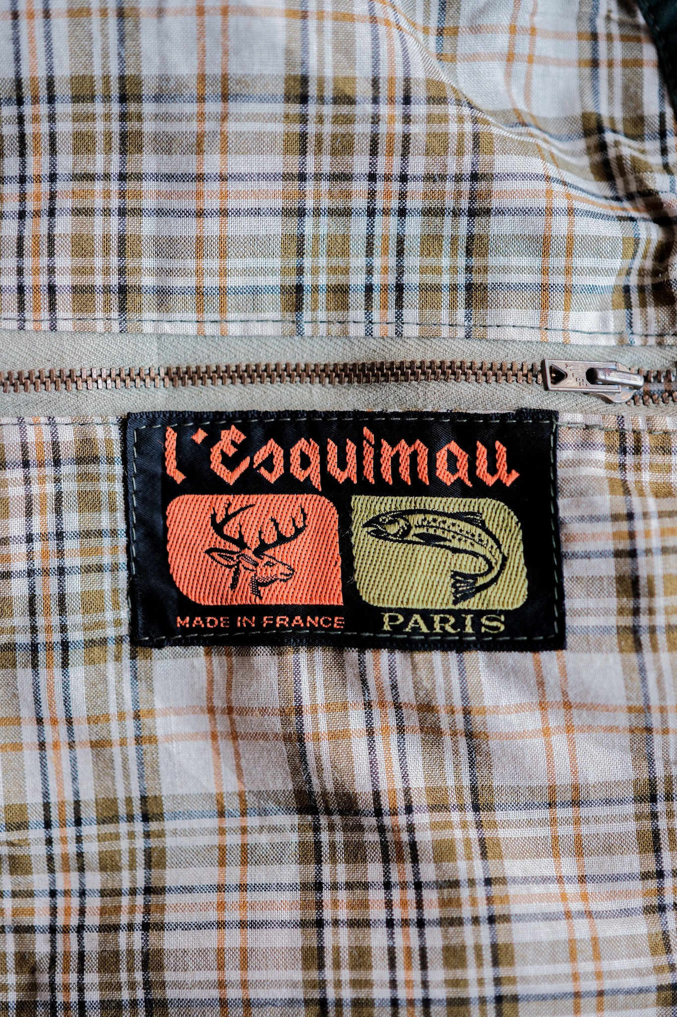 [~ 60's] French vintage chasse et pêche de la veste de coton. 52 "L'Esquimau"