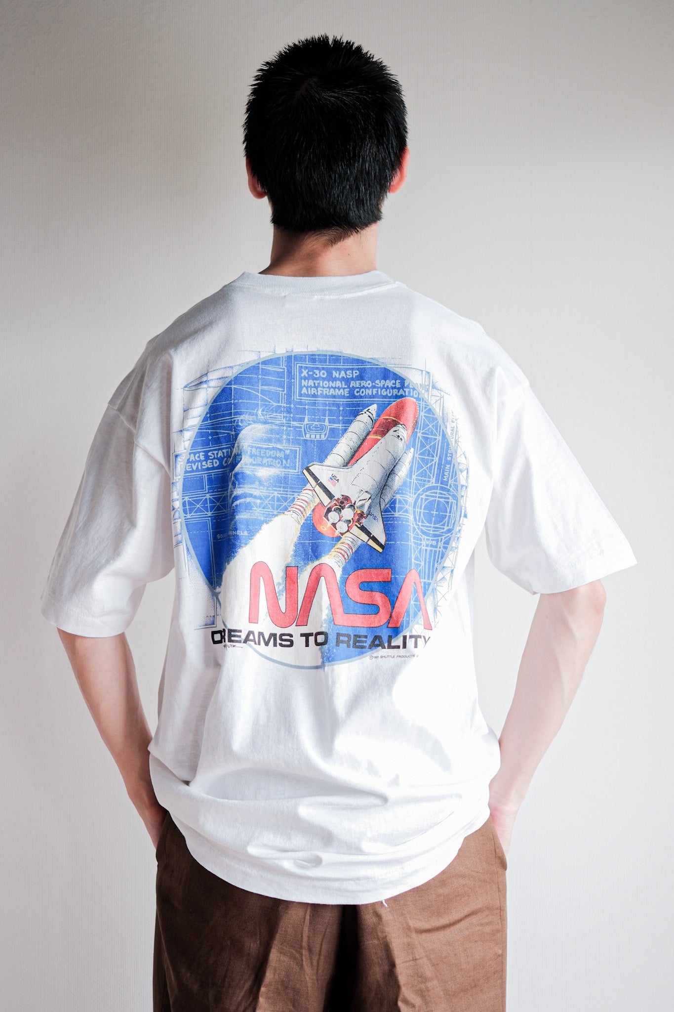 [~ 90's] Vintage Federal Print T-shirt size.xl "NASA" "Made in U.S.A."
