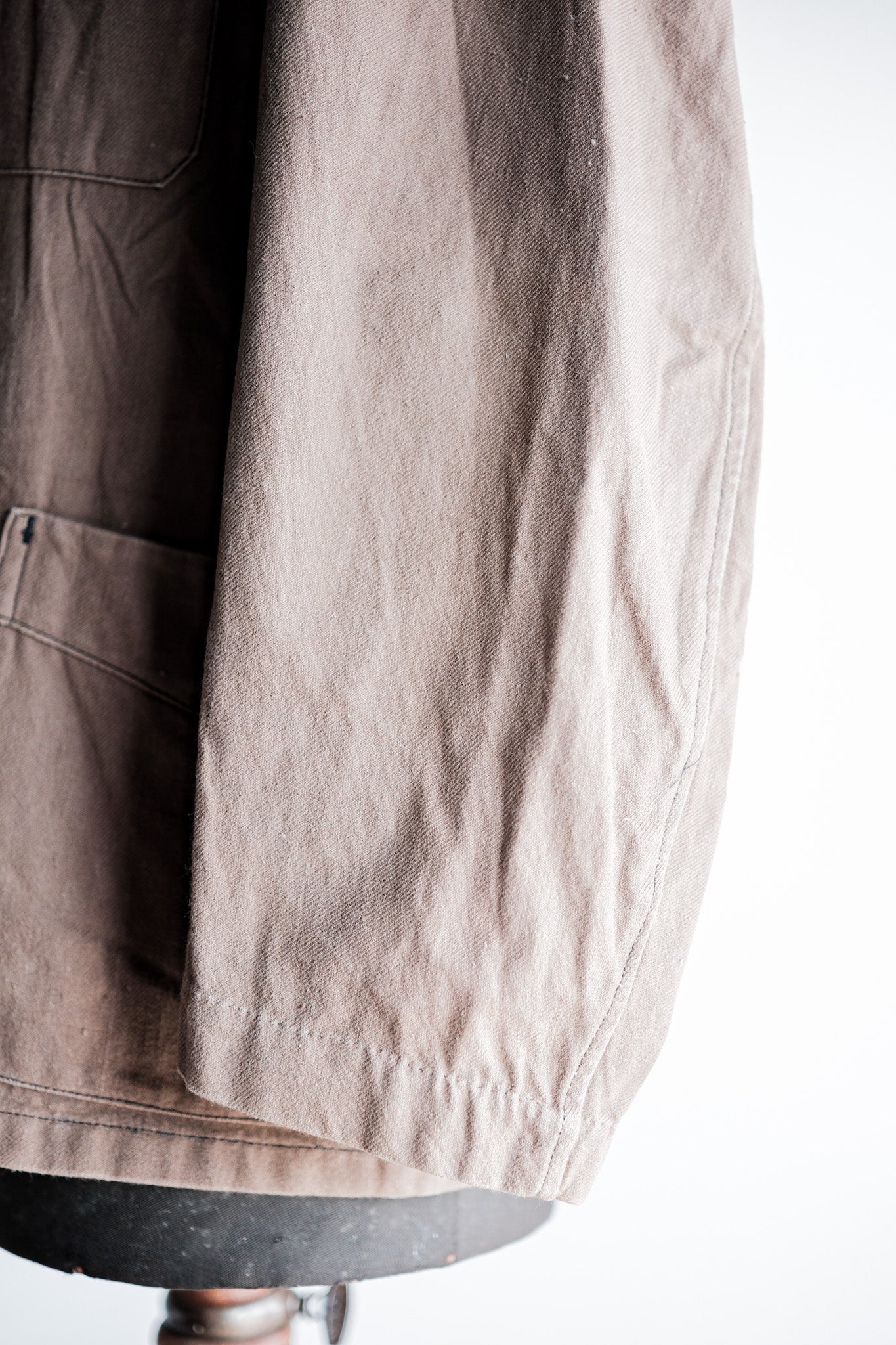 【~40's】French Vintage Brown Cotton Twill Work Jacket
