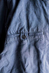 [~40's] เสื้อแจ็คเก็ตผ้าฝ้ายลาย Drillich Indigo ของกองทัพเรือเยอรมัน "Kriegsmarine"