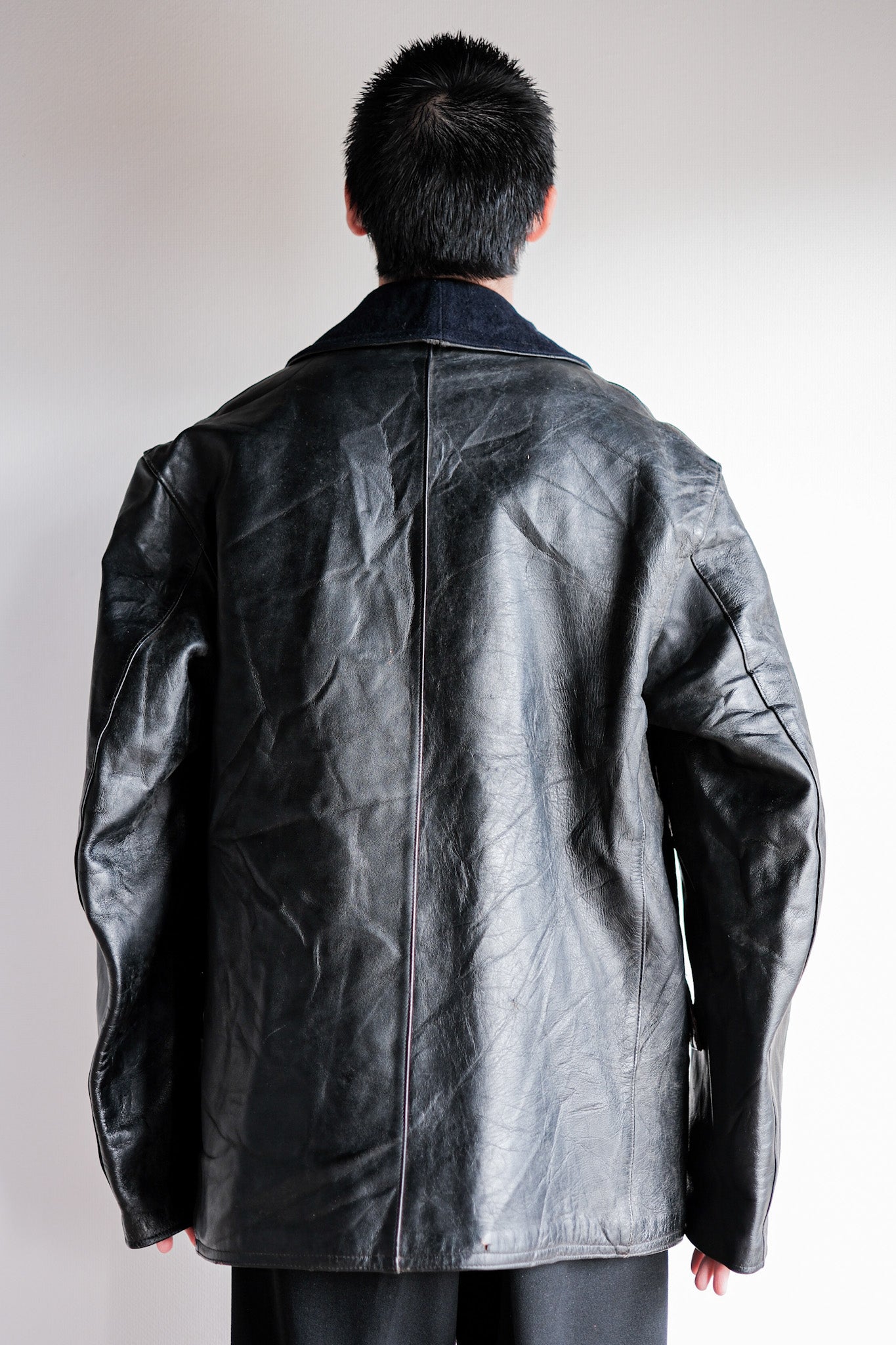 50's】French Vintage Le Corbusier Leather Work Jacket 