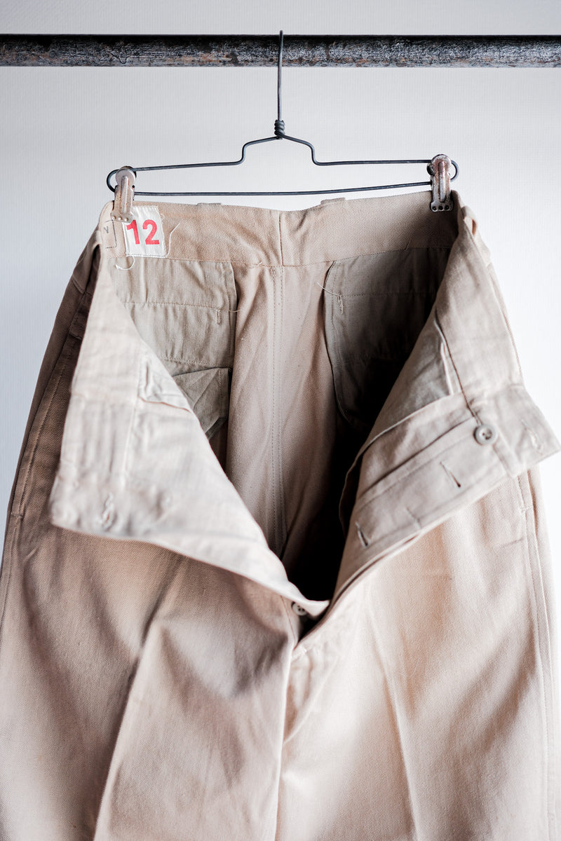 【~50's】French Army M52 Chino Trousers Size.12 "Dead Stock"