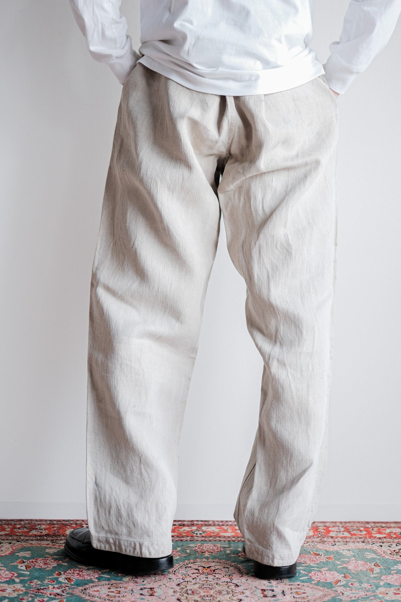 ［~40's］WW2 German Army Drillich HBT Linen Trousers