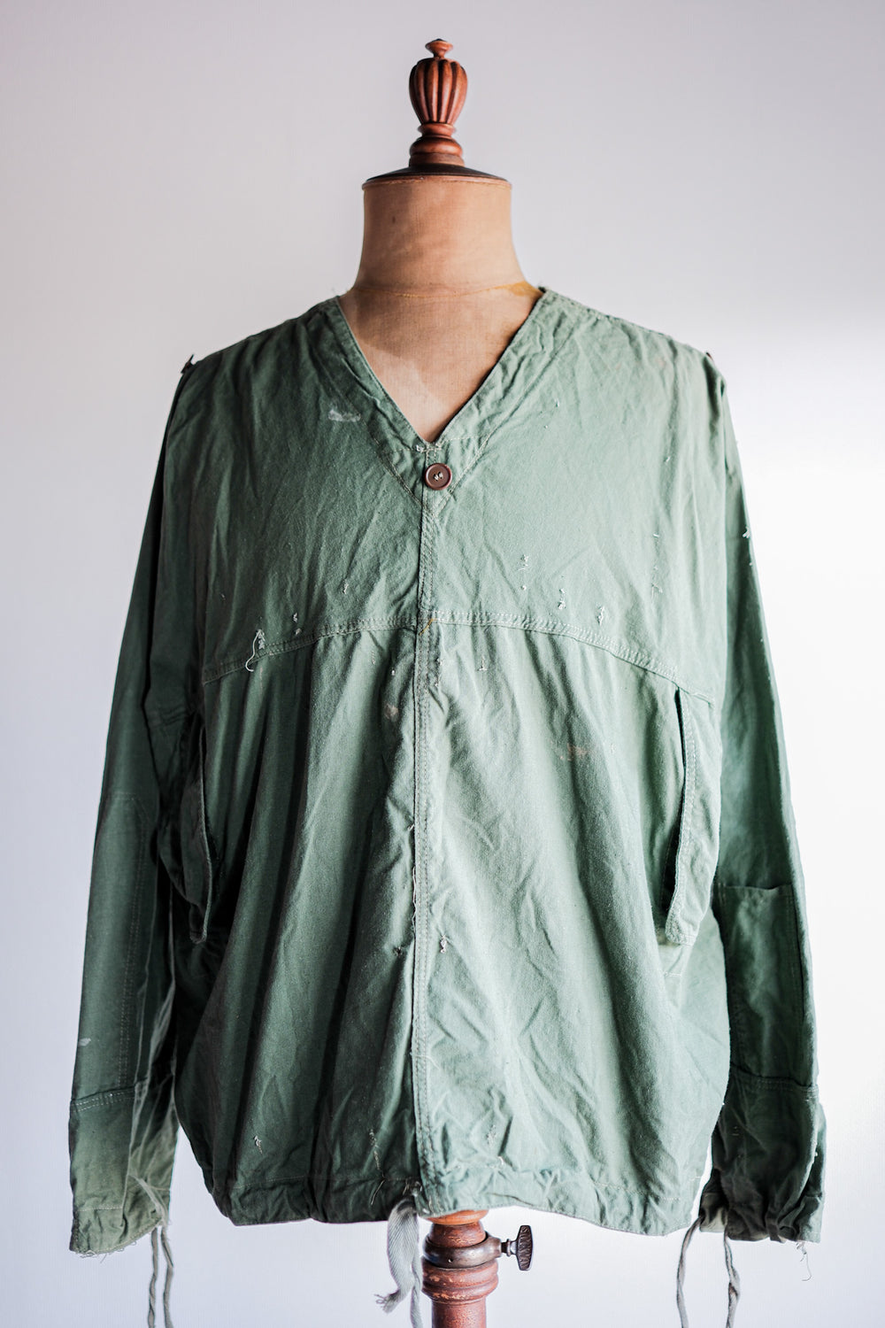 【~50's】Czechoslovakian Army Green Cotton Smock