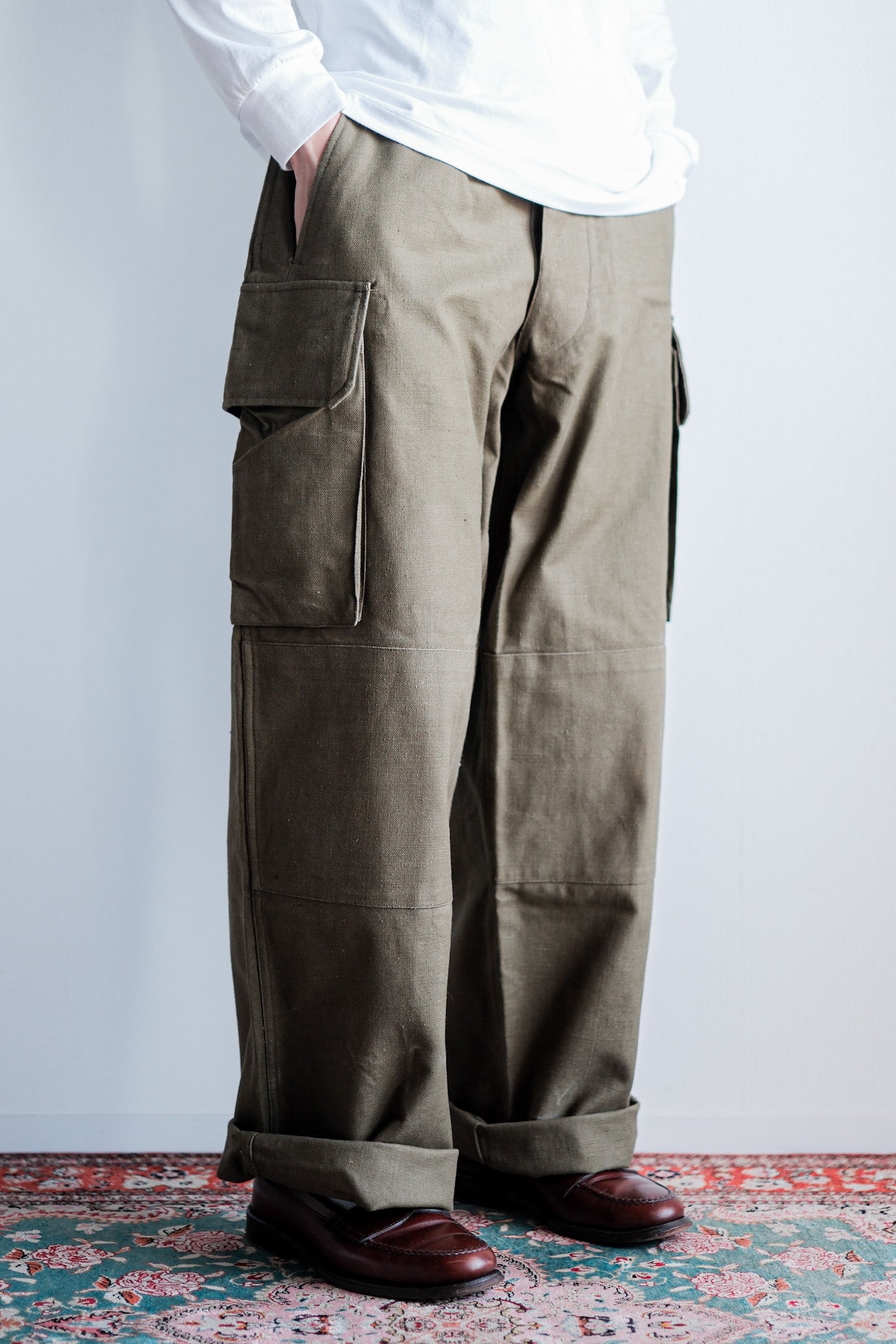 [〜40年代]法國陸軍M47野外褲子的大小。84m“第一類”“死股”