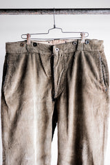 【~40's】French Vintage Brown Corduroy Work Pants "Boro"
