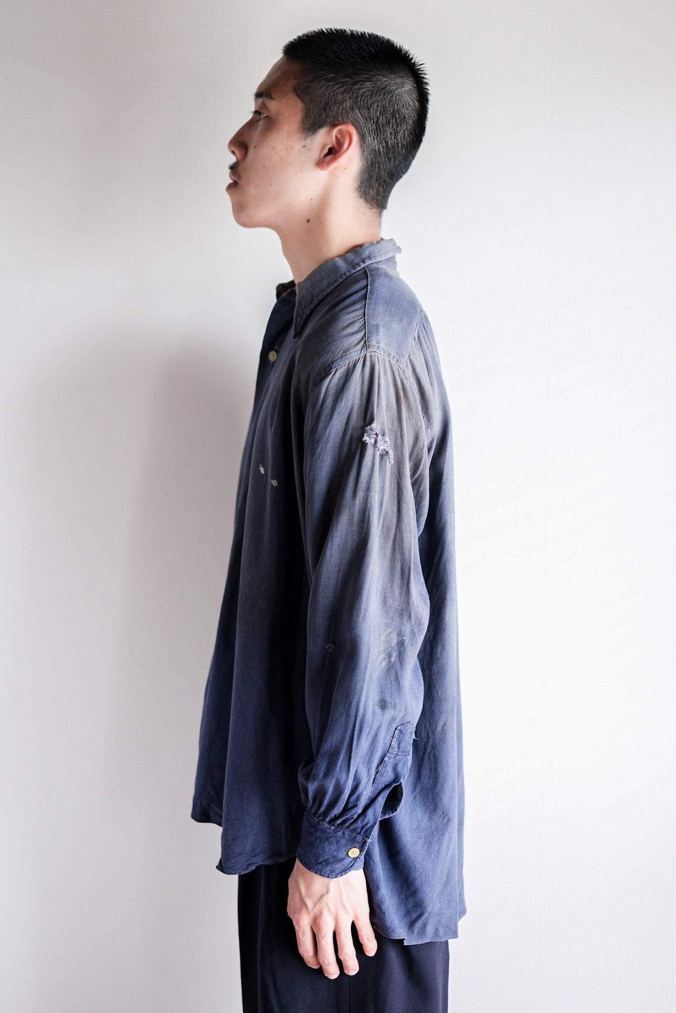 ［~40’s］French Vintage Indigo Linen Work Shirt