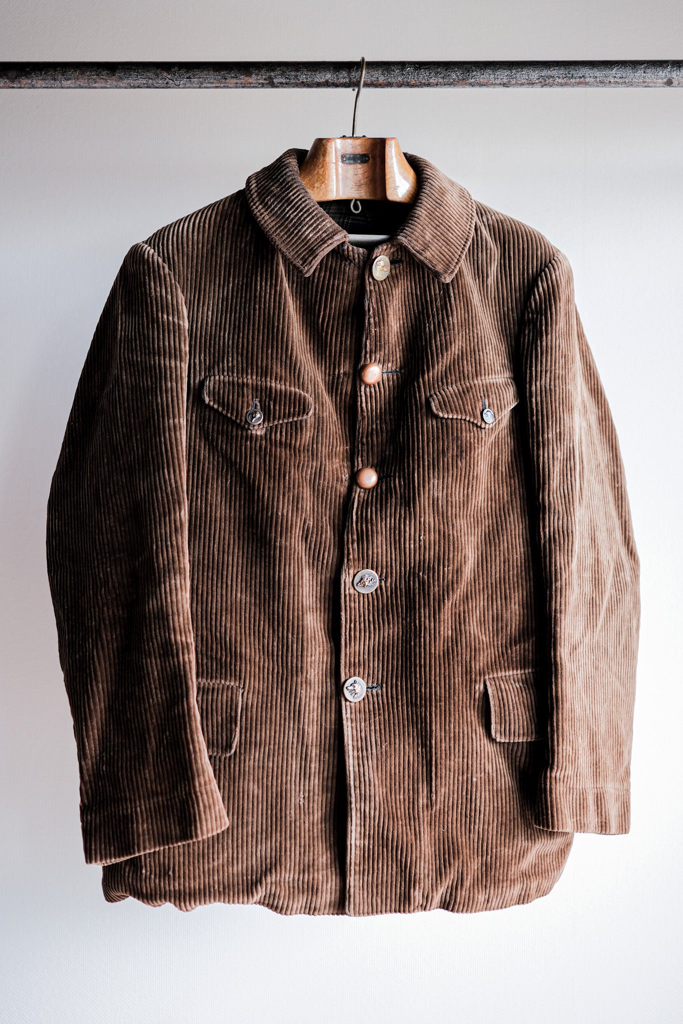 [~ 40's] Veste de chasse au gardien de jeu en velours contre toilettes vintage française