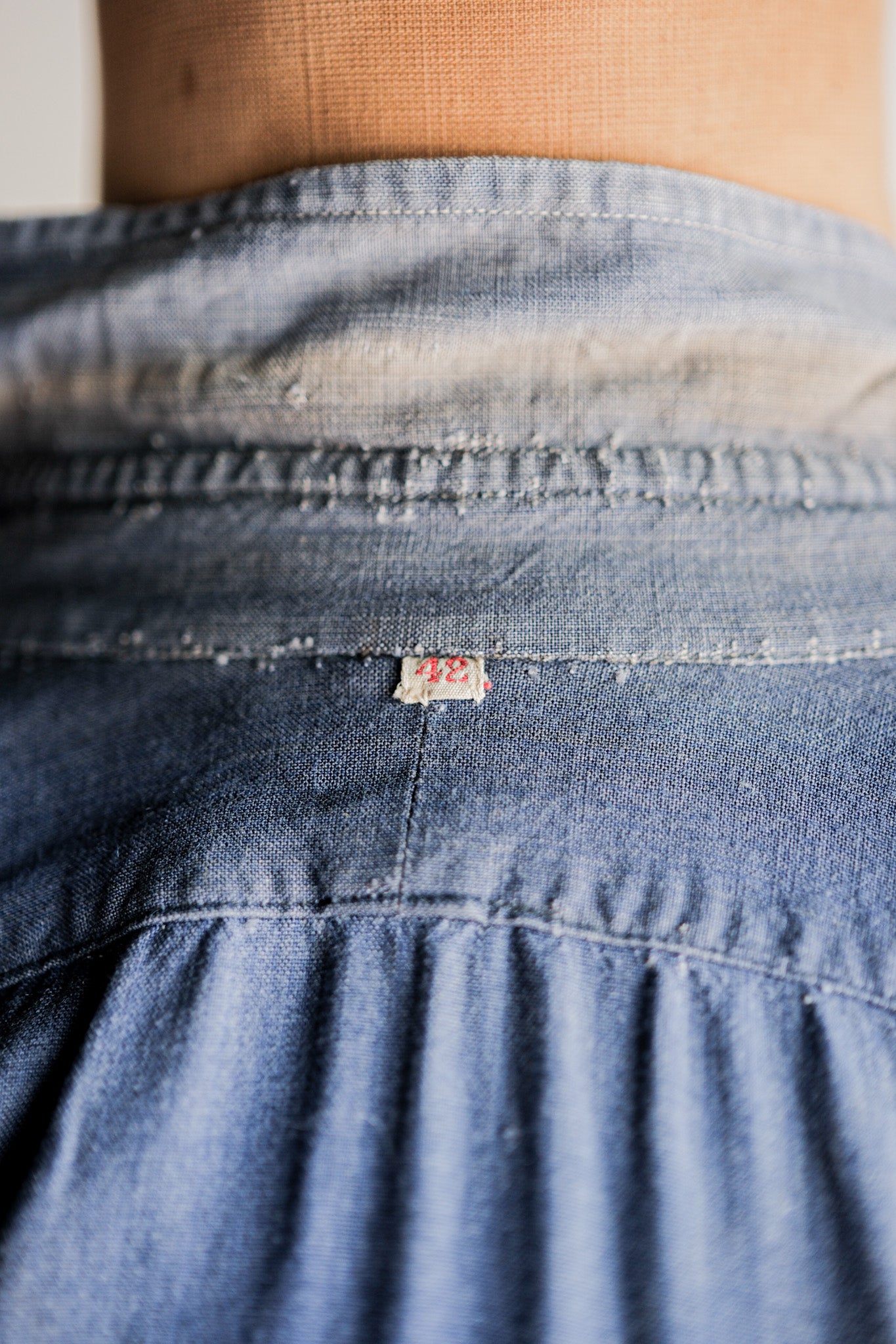 ［~40’s］French Vintage Indigo Linen Work Shirt