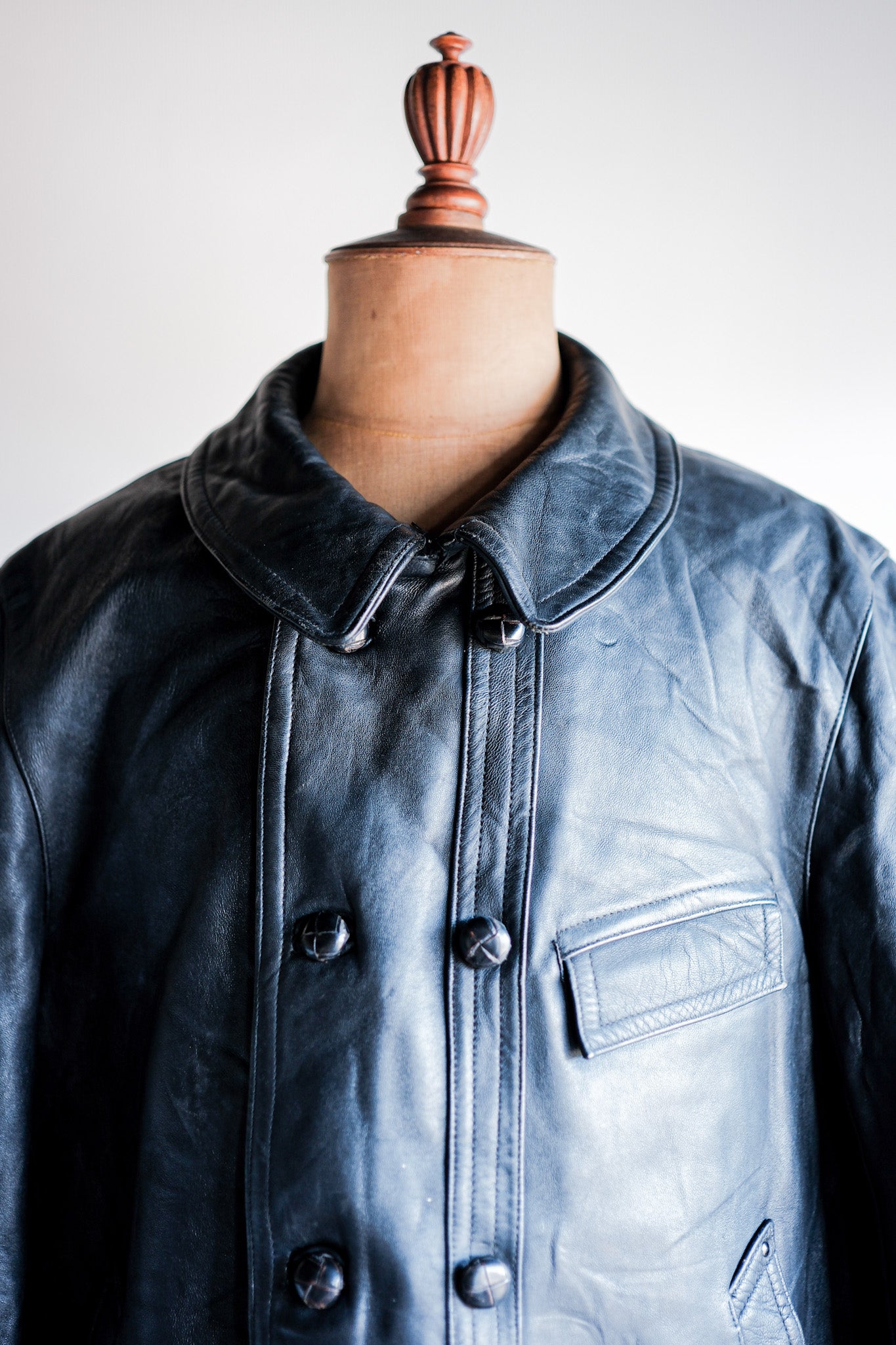 ［~60's］French Vintage Le Corbusier Leather Work Jacket Size.56