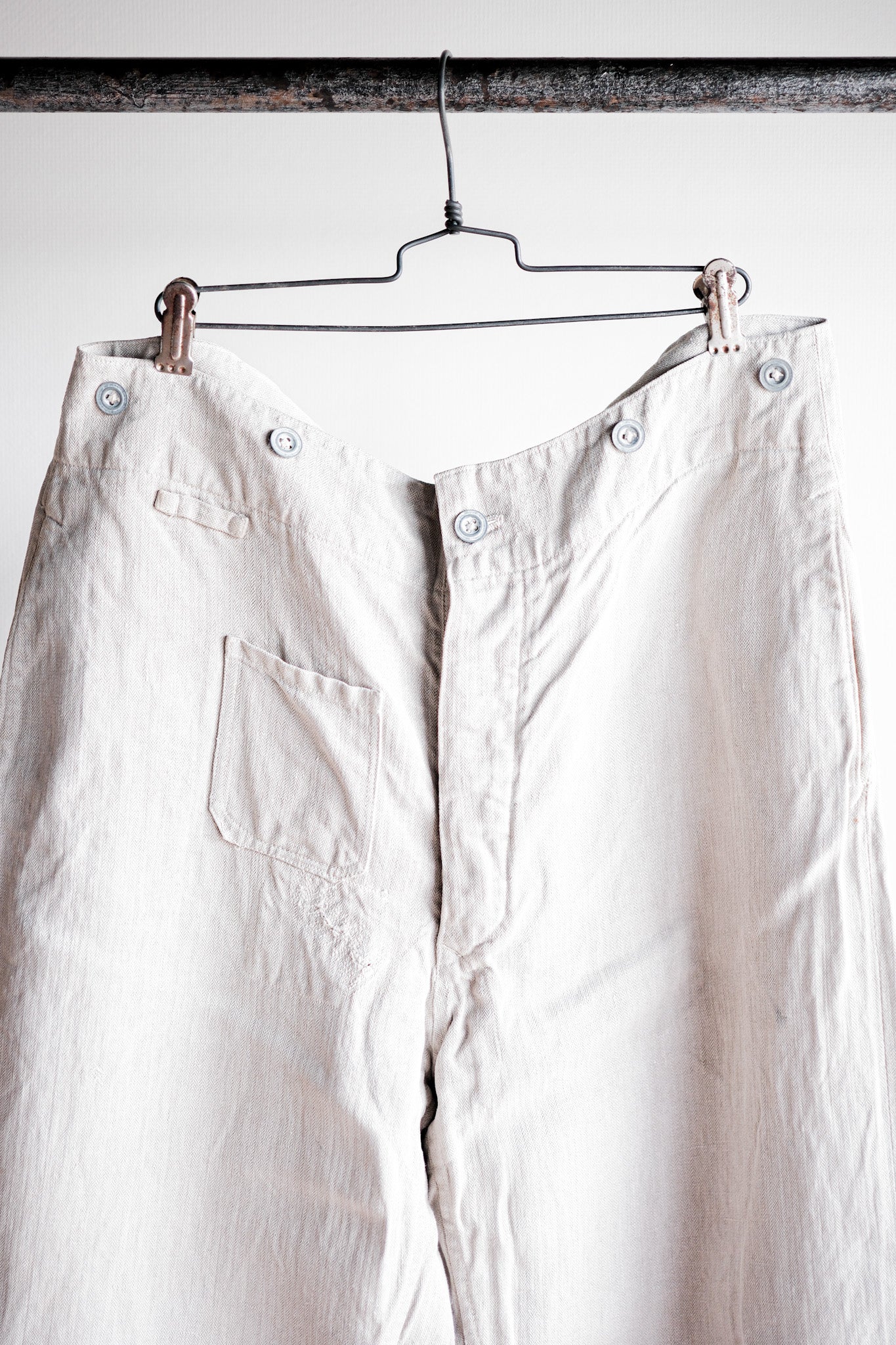 ［~40's］WW2 German Army Drillich HBT Linen Trousers