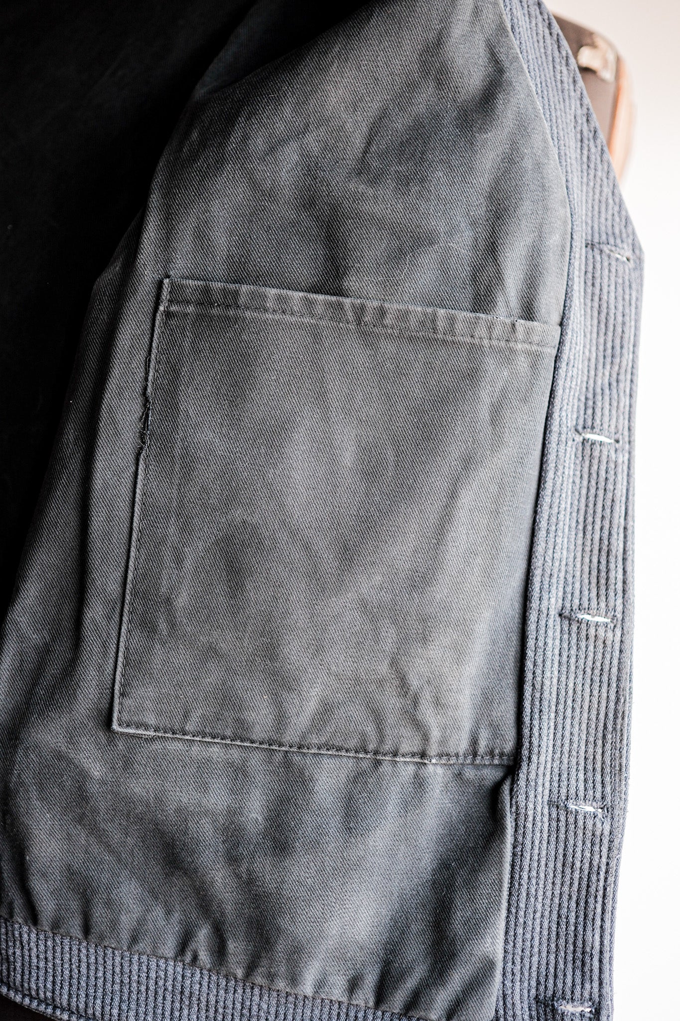［~60's］French Vintage Gray Cotton Pique Work Gilet