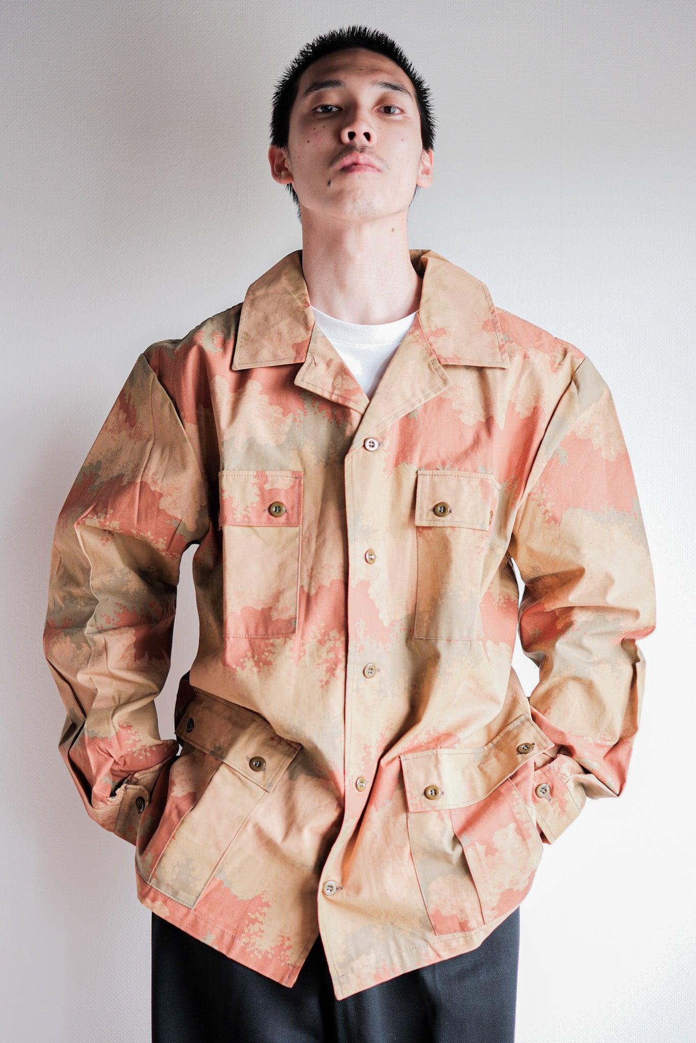 [〜90年代]捷克斯洛伐克軍隊沙漠模式偽裝野外夾克尺寸。52“測試樣本”“死庫存”