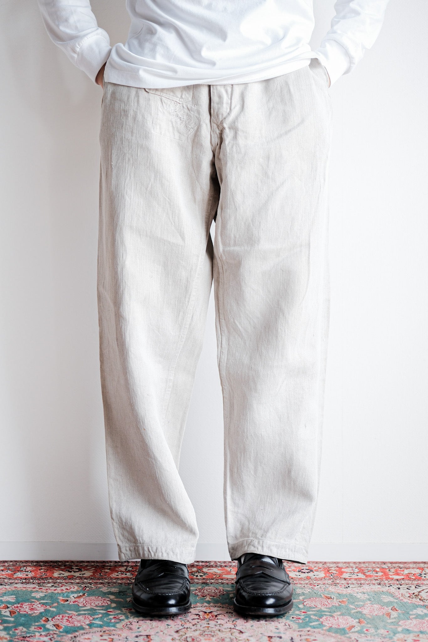 ［~40's］WW2 German Army Drillich HBT Linen Trousers