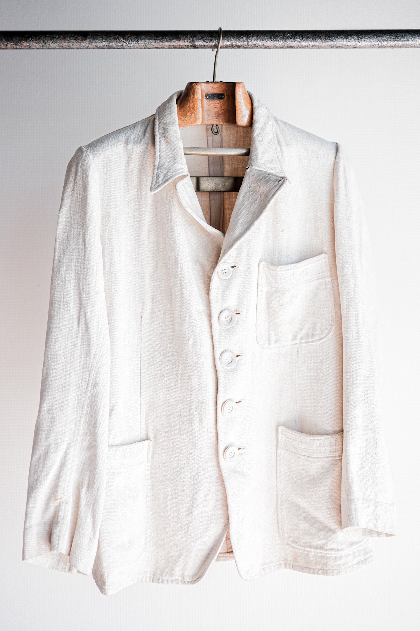［~30's］German Army Drillich HBT Linen Jacket "Unusual Pattern"
