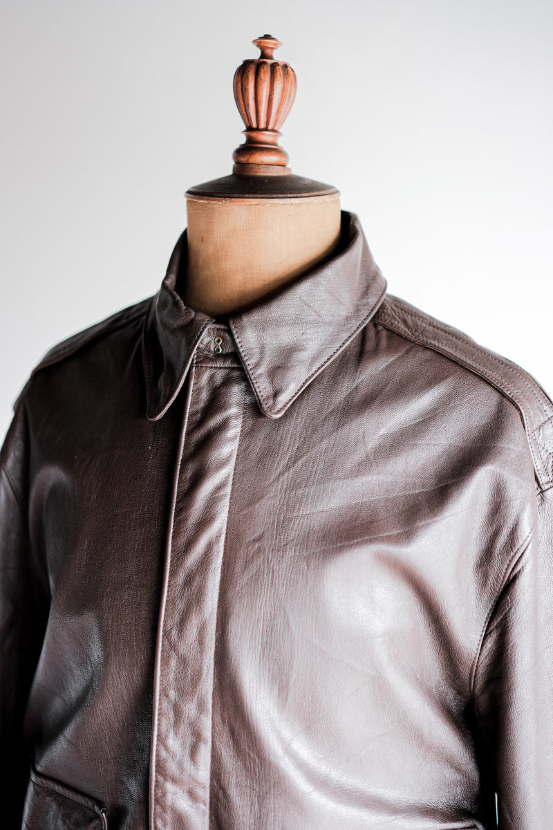 [~ 80's] Willis & Geiger A-2 Type Leather Jacket Size.44 "Made in US.A"