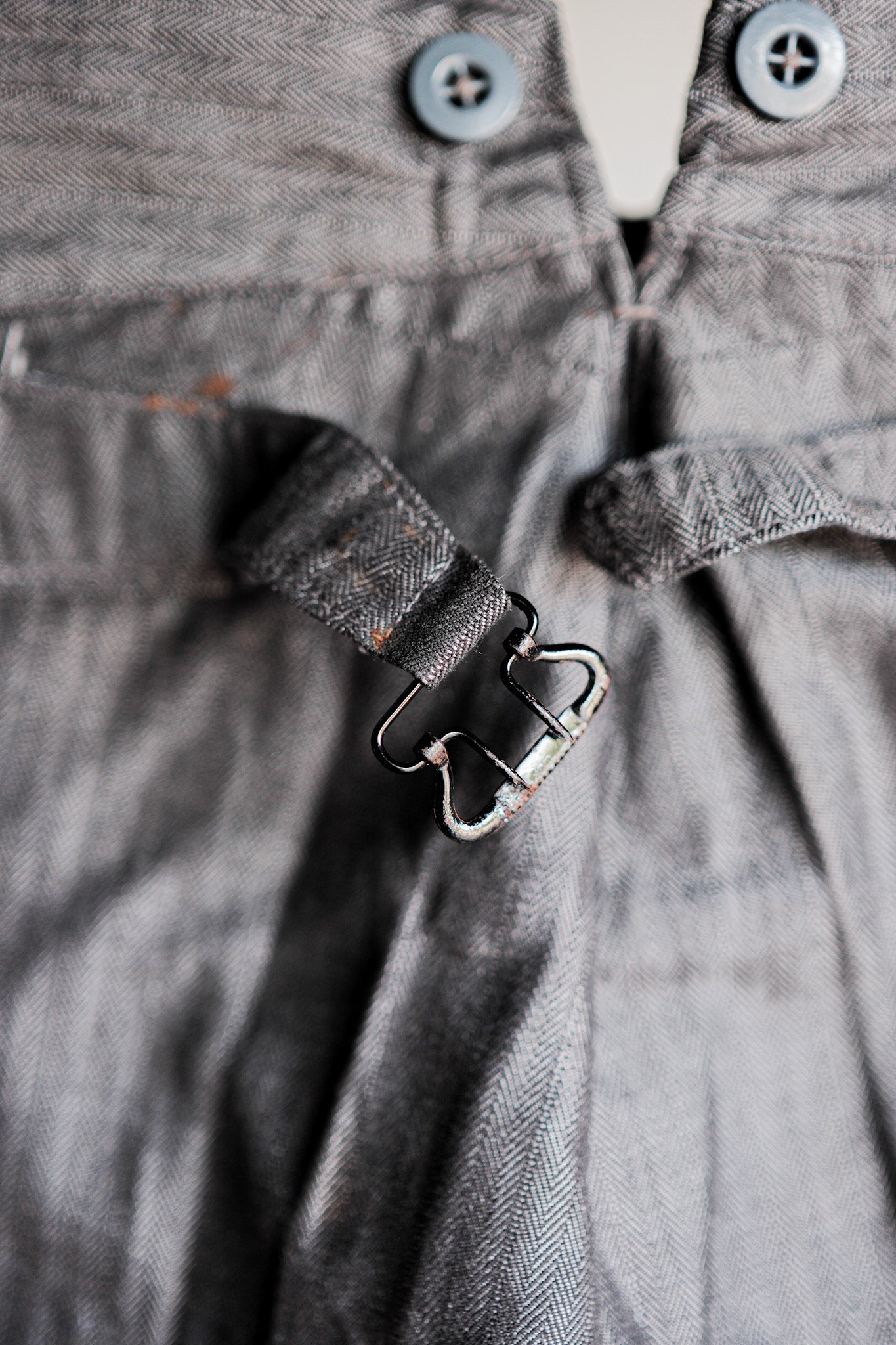 ［~30's］French Vintage Salt & Pepper Cotton HBT Work Pants “Dead Stock”