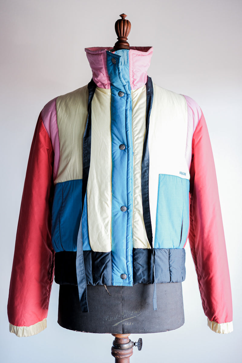 80's】Italian Vintage Multi Color Ski Puffer Jacket Size.44