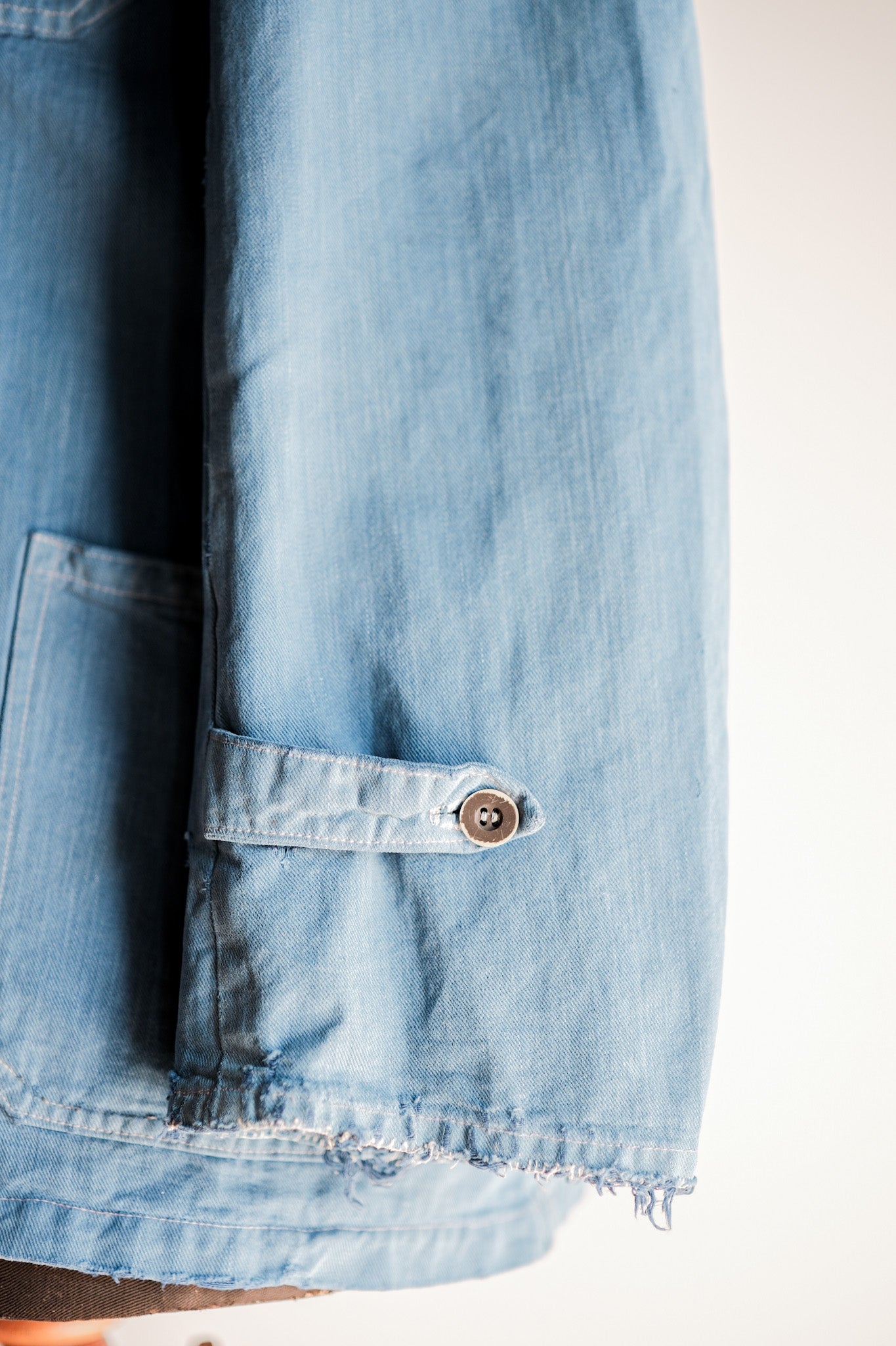 ［~40’s］French Vintage Indigo Cotton Twill Lapel Work Jacket