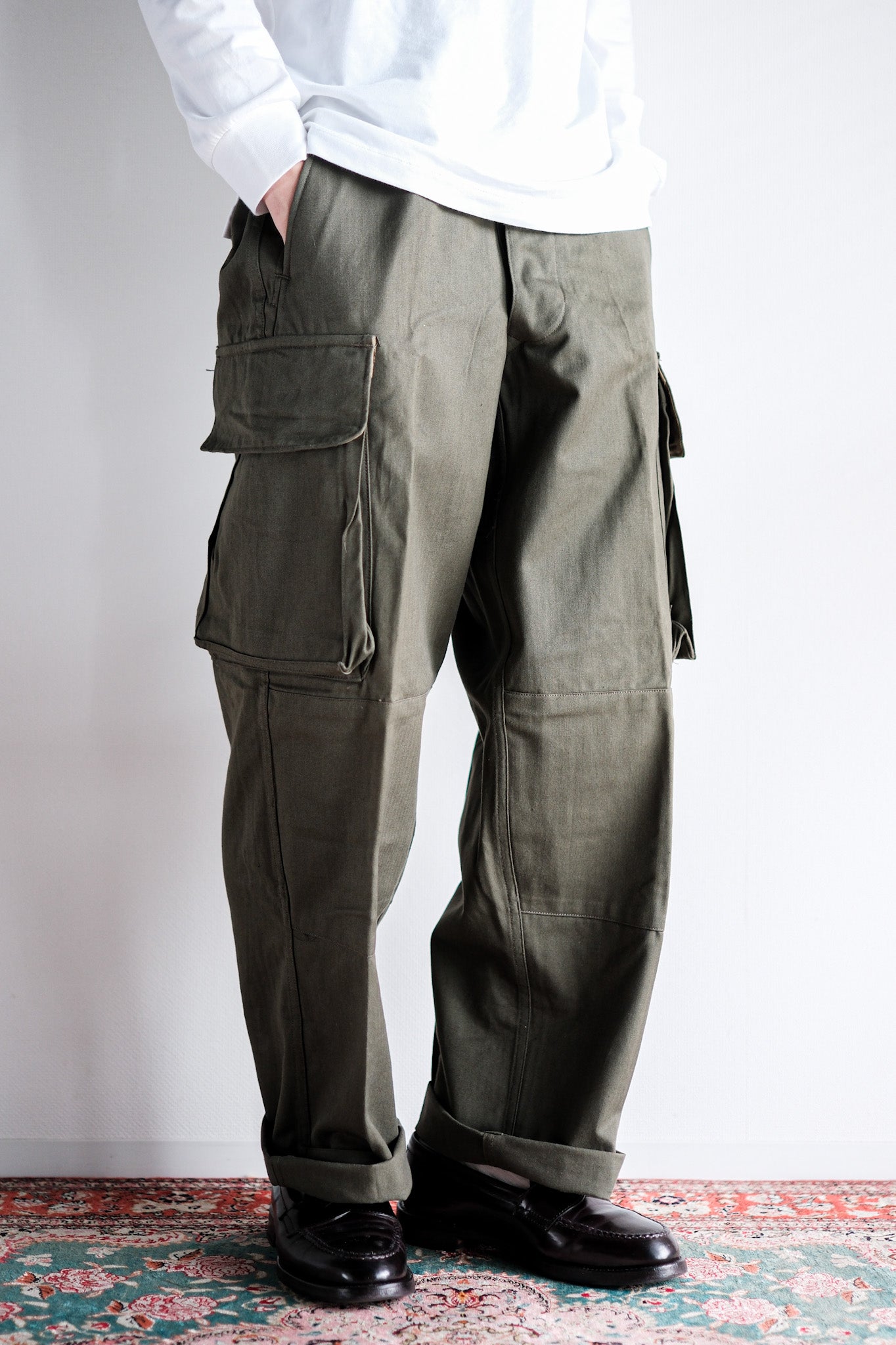 [〜60年代]法國陸軍M47野外褲子大小。21“死庫存”
