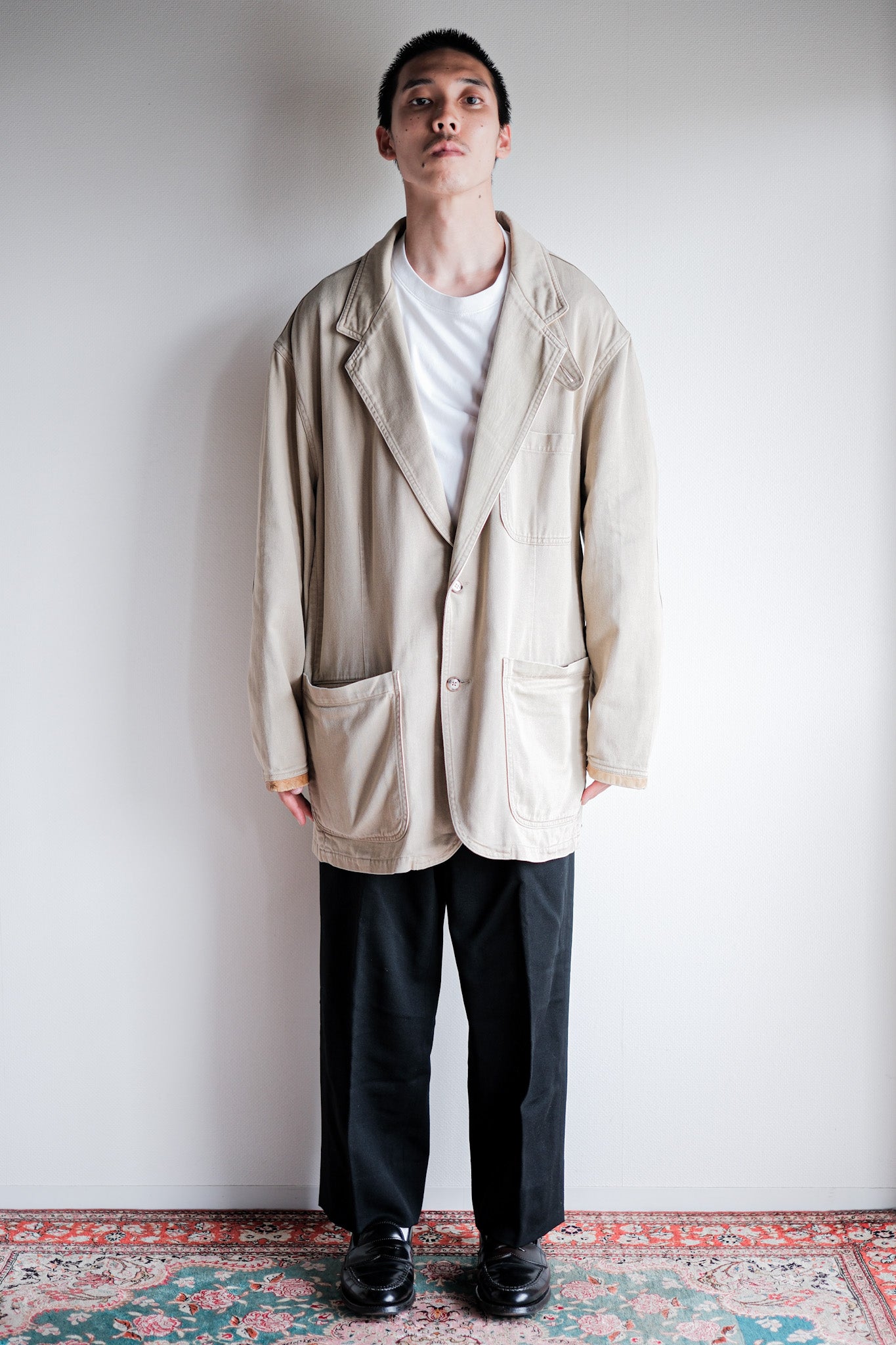 【~90's】Willis&Geiger Cotton Safari Jacket With Chin Strap Size.L