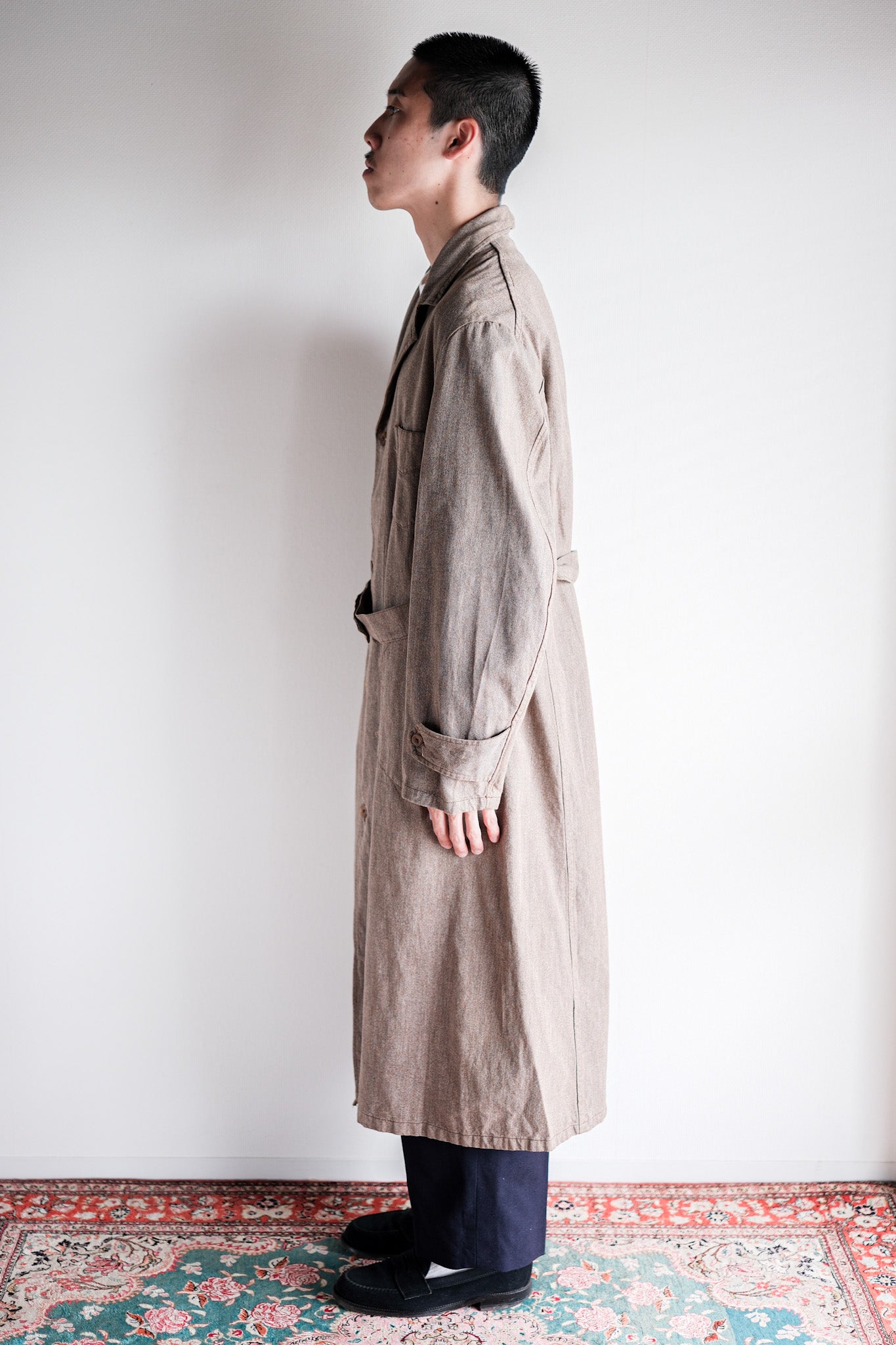 ［~40's］French Vintage Brown Chambray Atelier Coat “Dead Stock”
