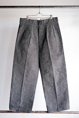 [~ 30's] French Vintage Black Chambray Work Pants "Dead Stock"