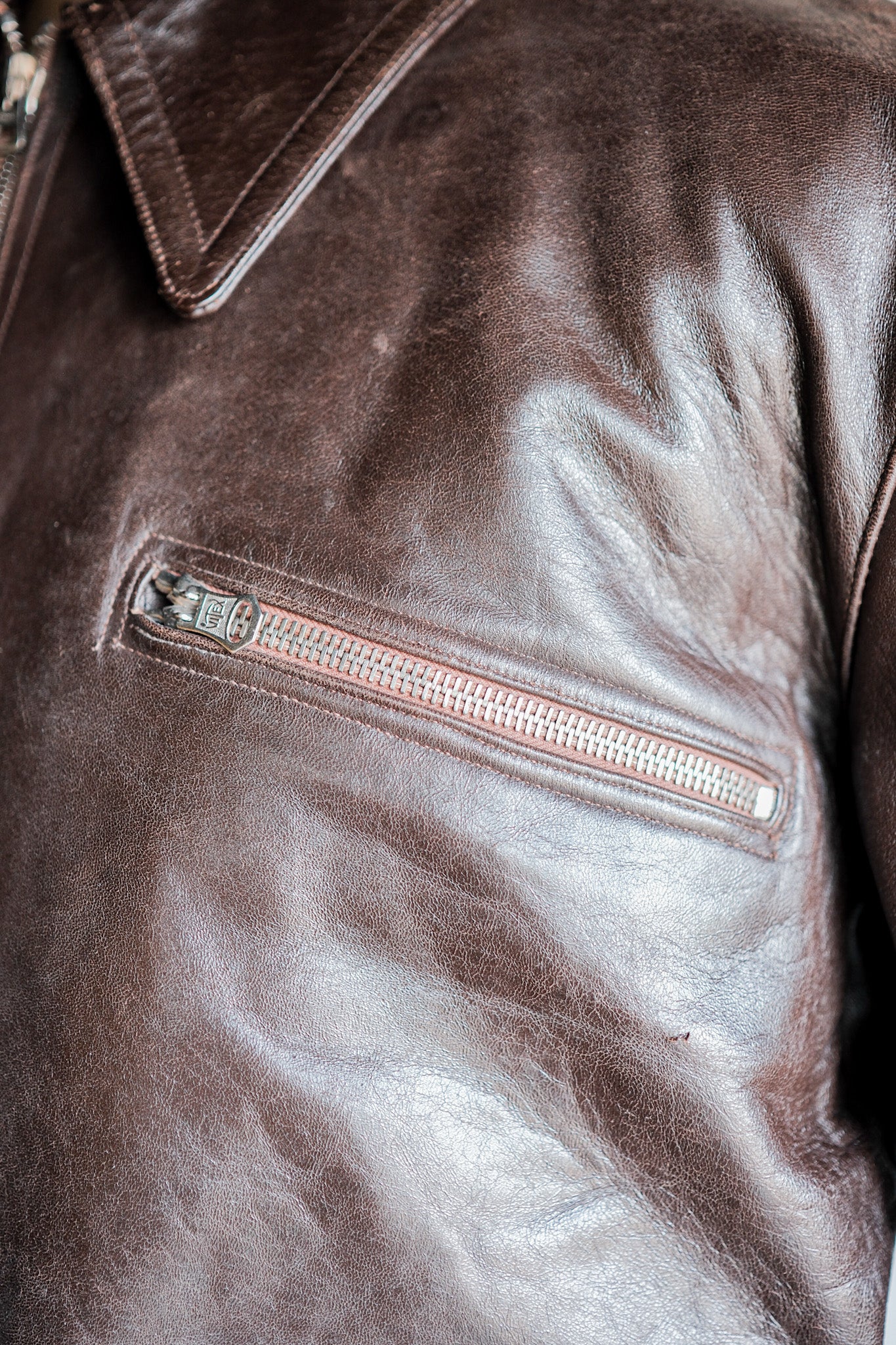 【~30's】French Vintage Hartmann Type Motorcycle Leather Jacket