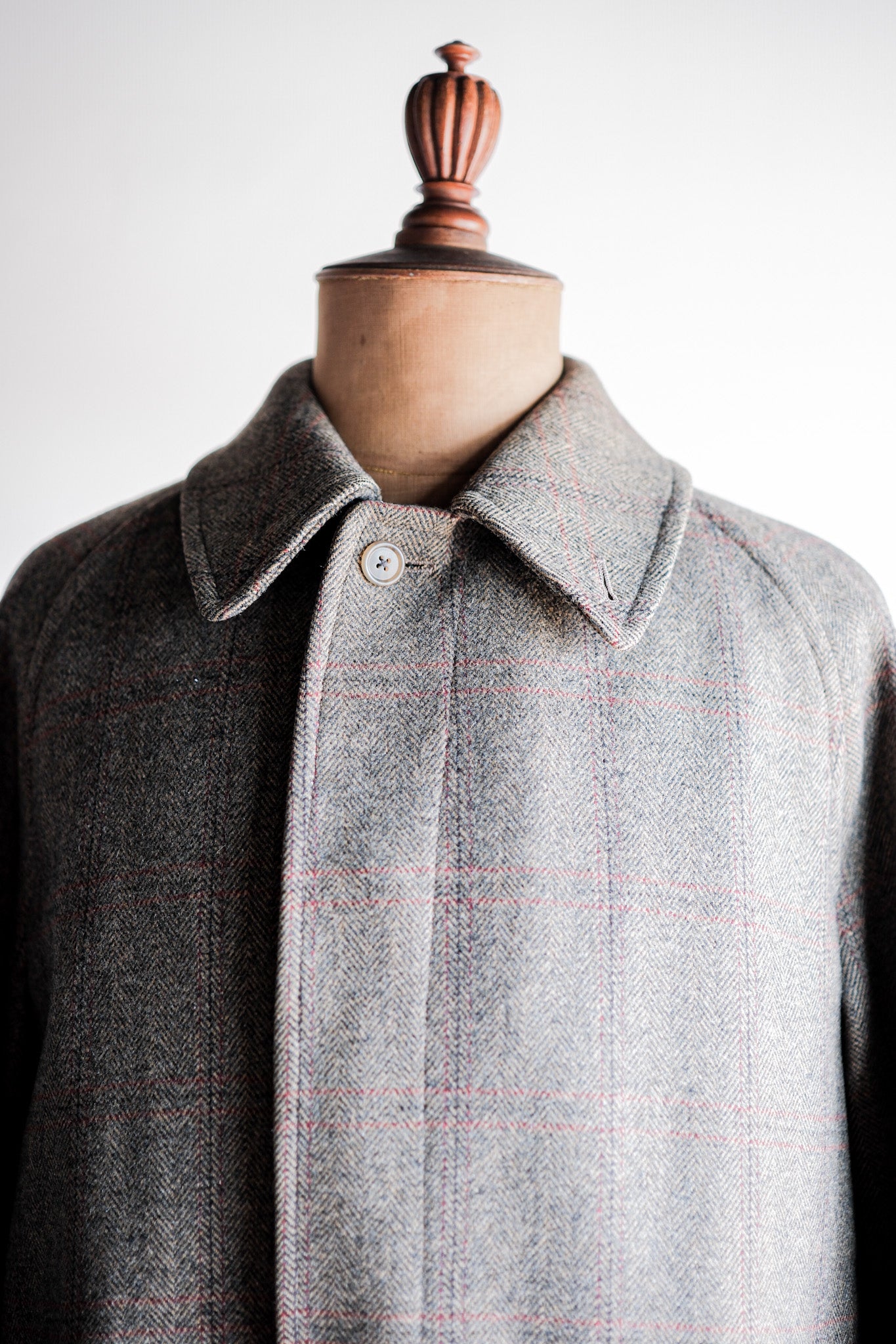 80's] Vintage Burberrys Single Ragle Raglen HBT Wool Balmacaan COAT