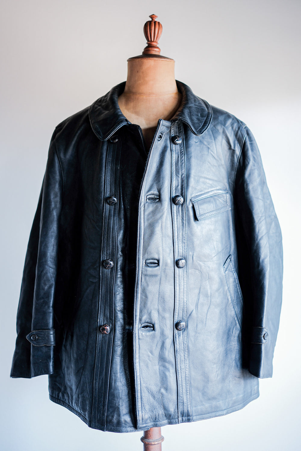 【~60's】French Vintage Le Corbusier Leather Work Jacket Size.56