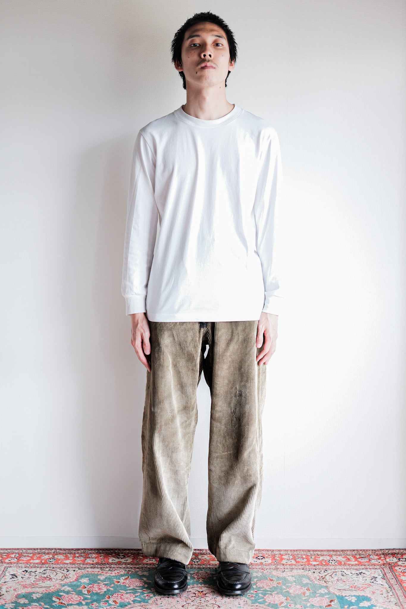 ［~40's］French Vintage Brown Corduroy Work Pants "Boro"