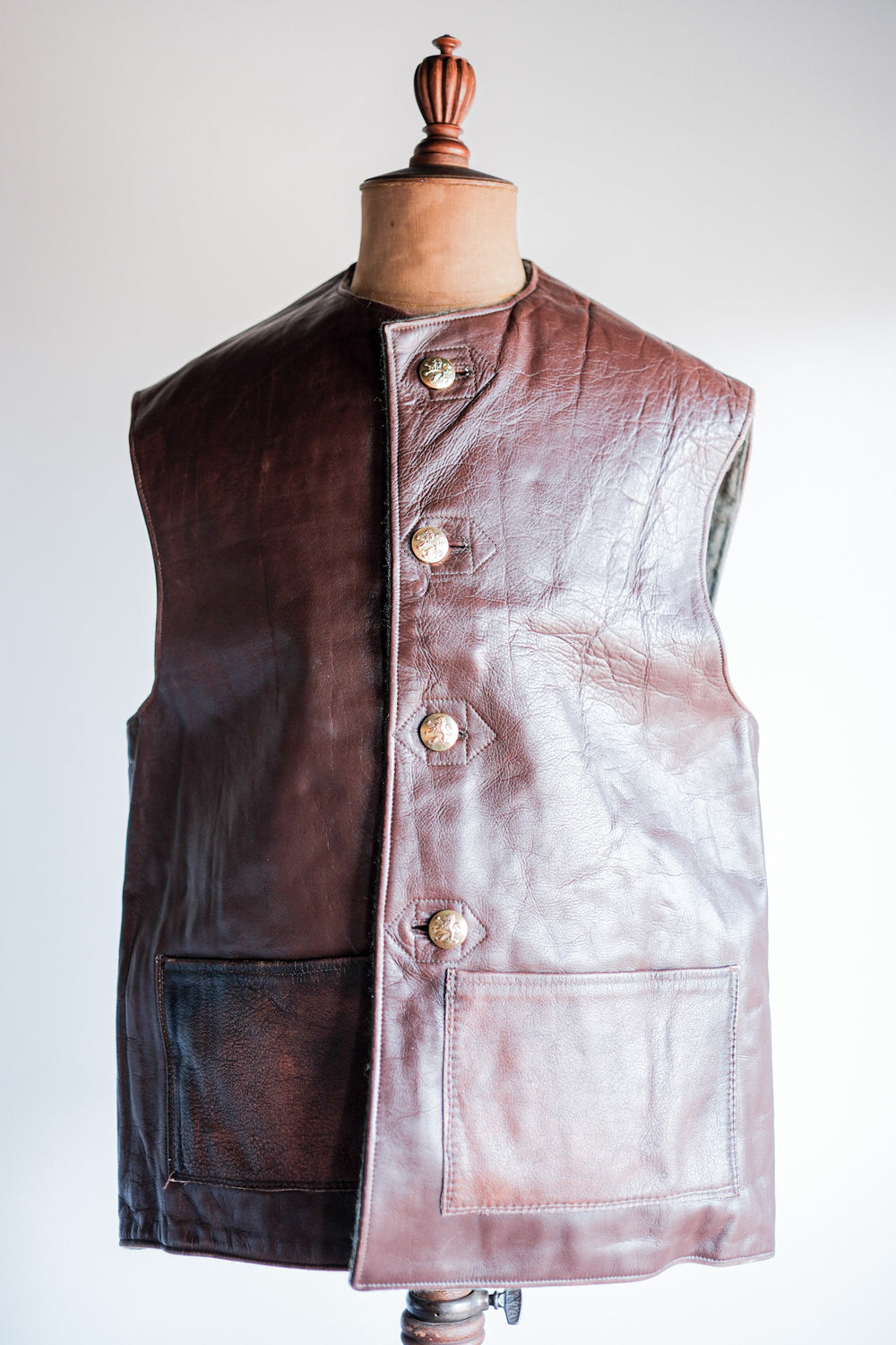 【~50's】Belgium Army Jerkin Leather Vest