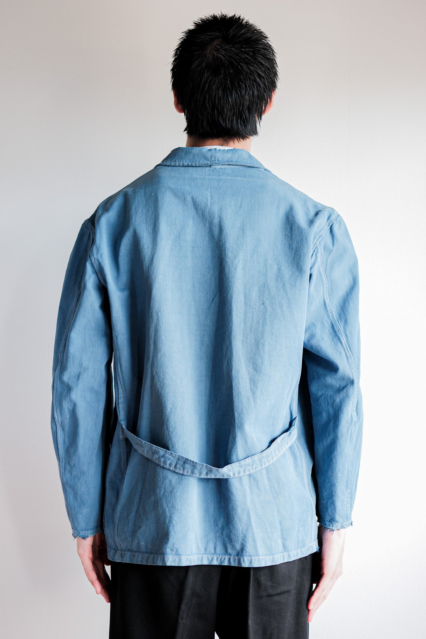 ［~40’s］French Vintage Indigo Cotton Twill Lapel Work Jacket
