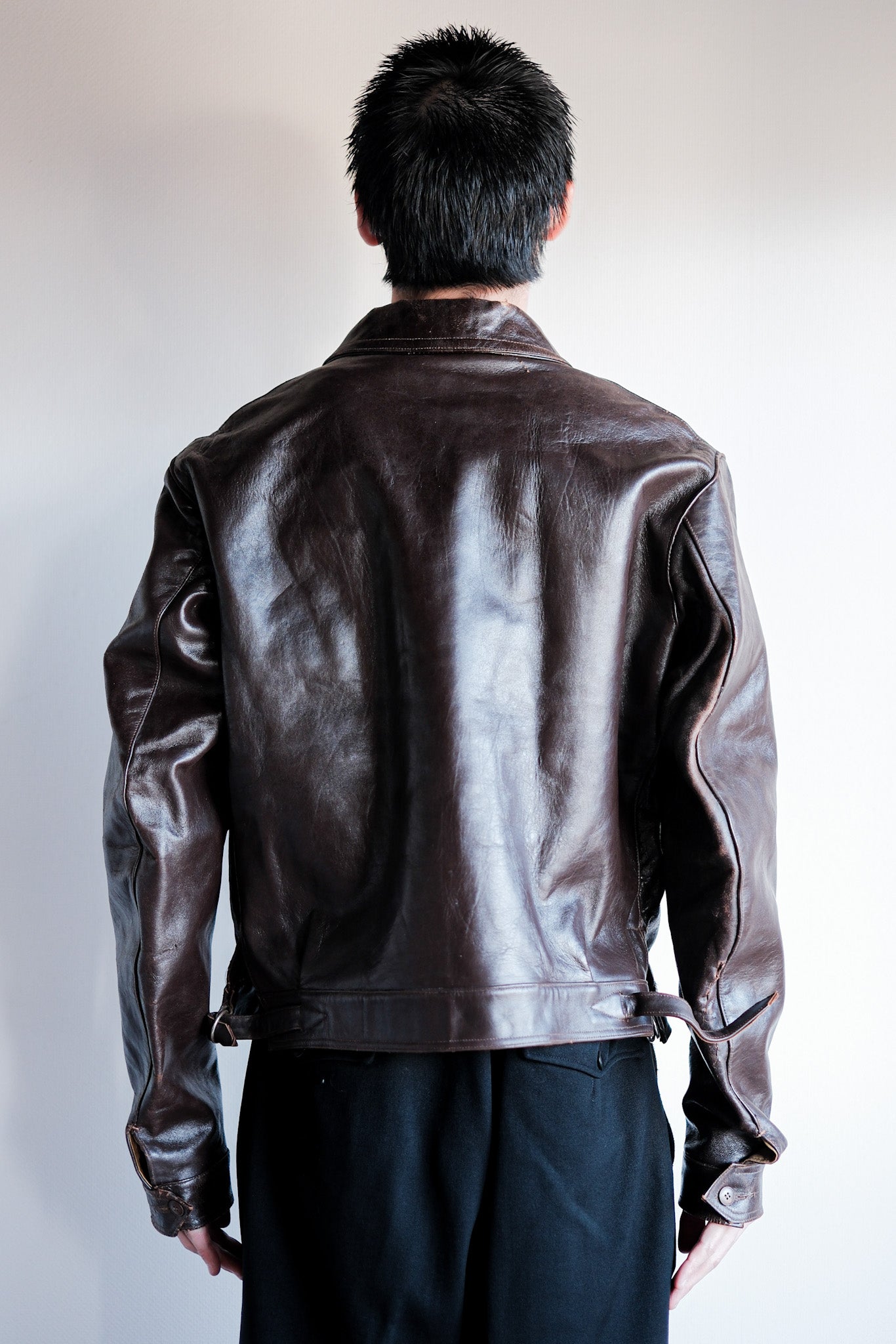 【~30's】French Vintage Hartmann Type Motorcycle Leather Jacket