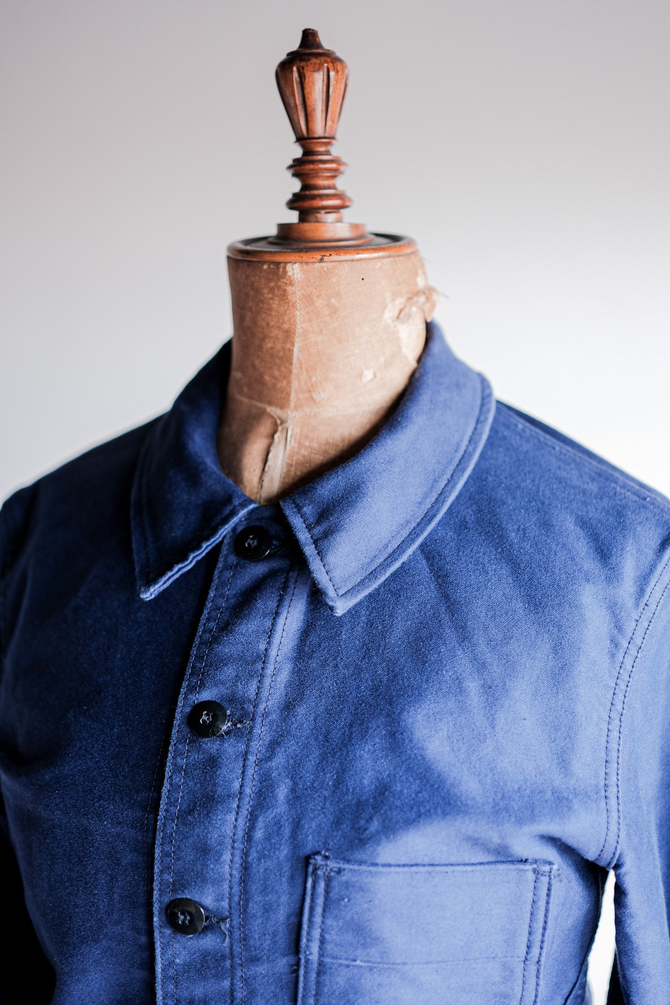 [~ 70's] French vintage bleu moleskin work taille veste.40 "Le Mont Start. Michel"
