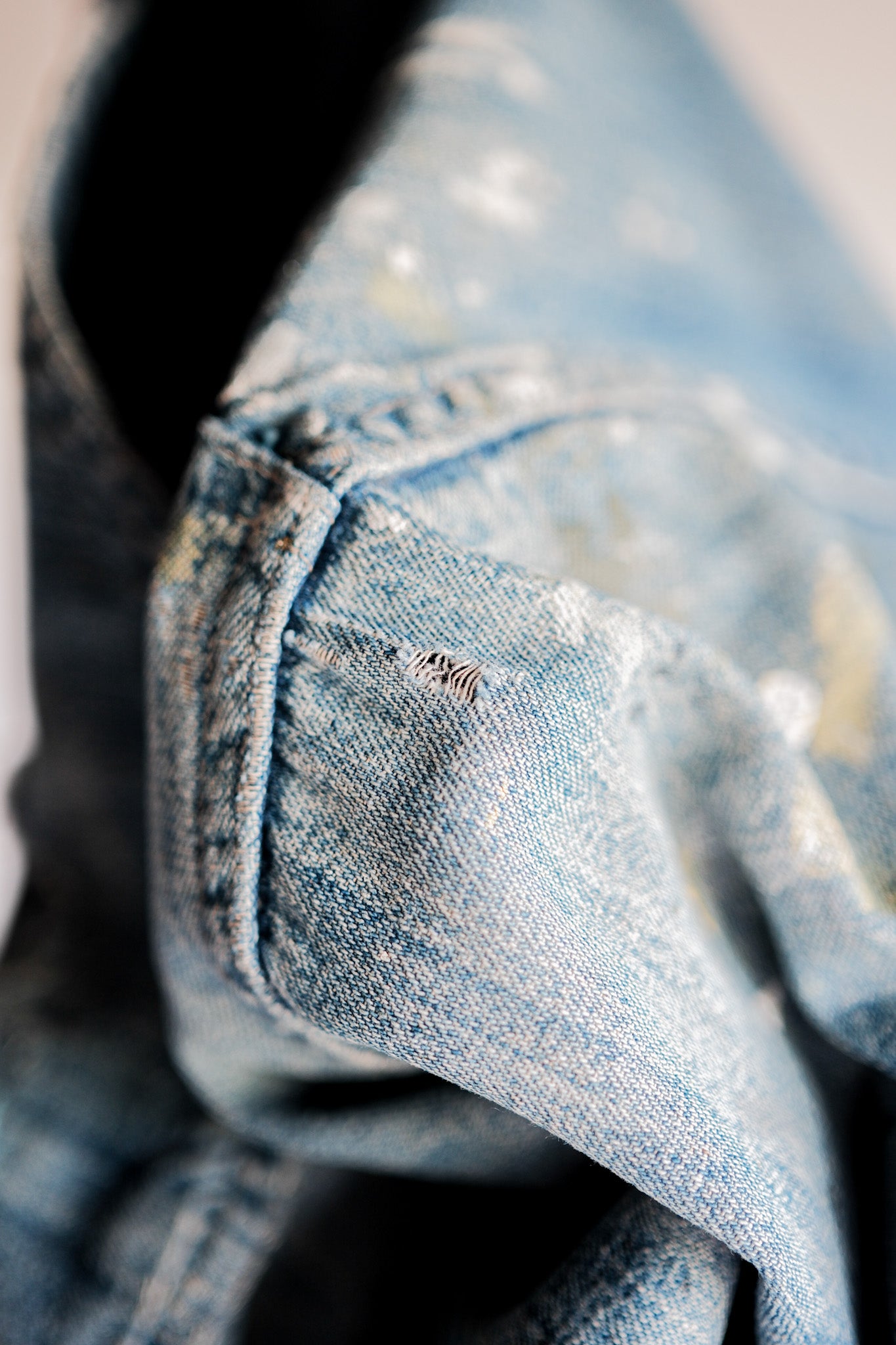 ［~40’s］U.S.NAVY Shawl Collar Denim Coverall “Crazy Paint”