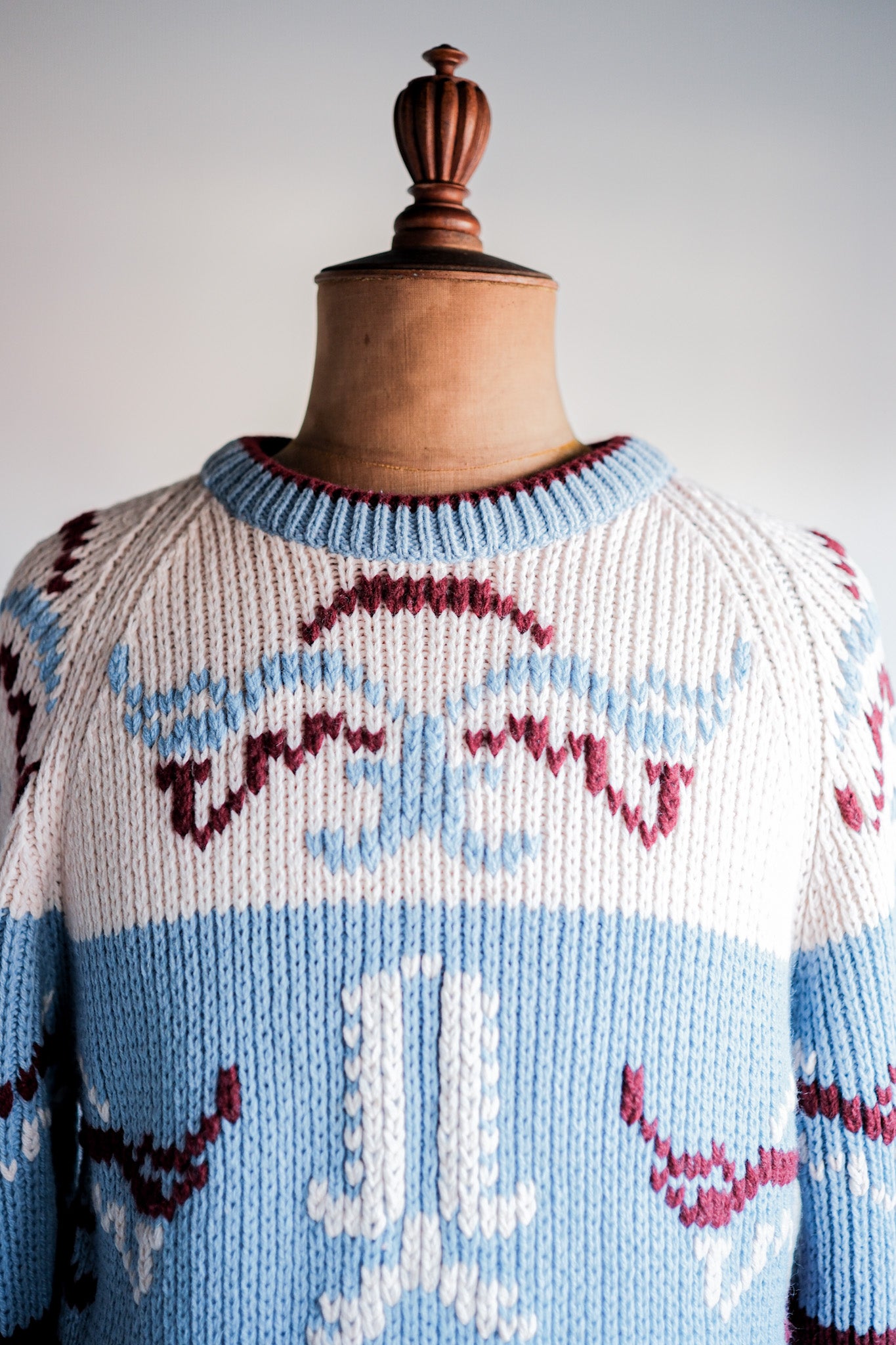 ［~60's］British Vintage Fisherman Crew Neck Wool Jumper "Handmade"