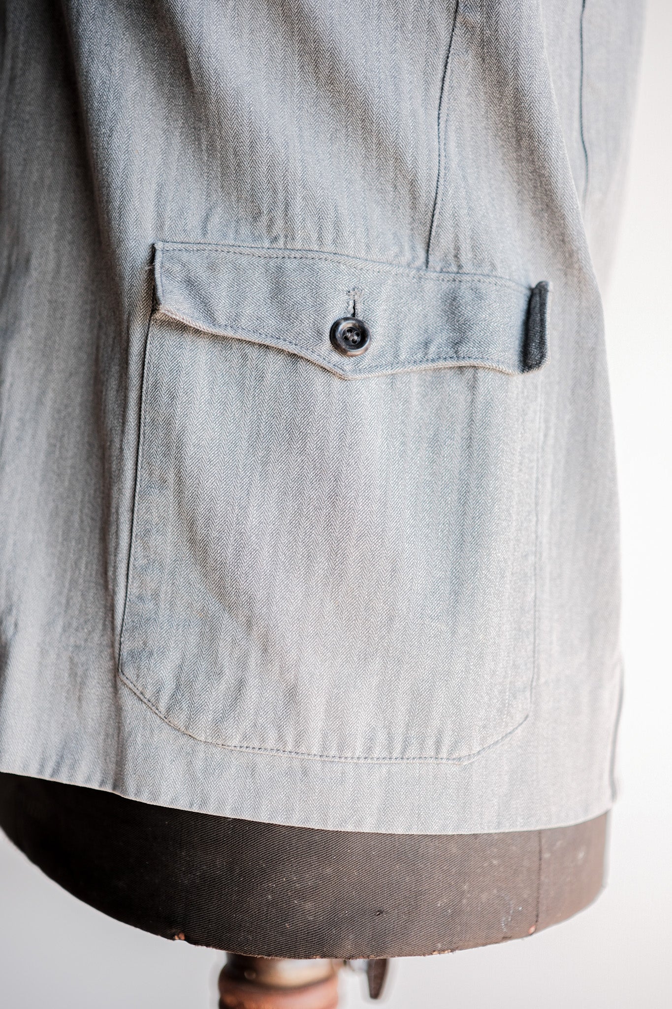 ［~50's］Europe Vintage Salt & Pepper HBT Cotton Work Jacket "6 Buttons"