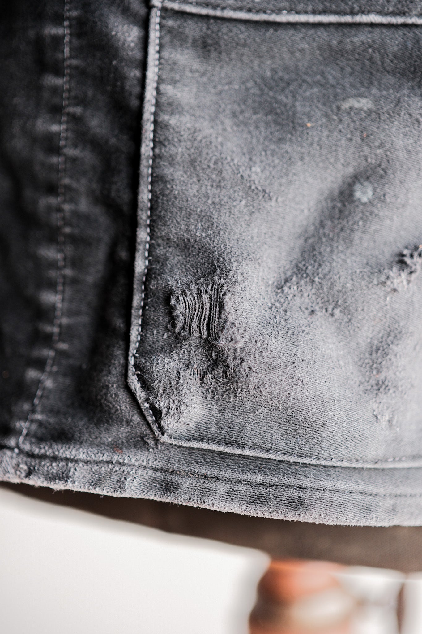 ［~40's］French Vintage Black Moleskin Work Jacket "Adolphe Lafont"