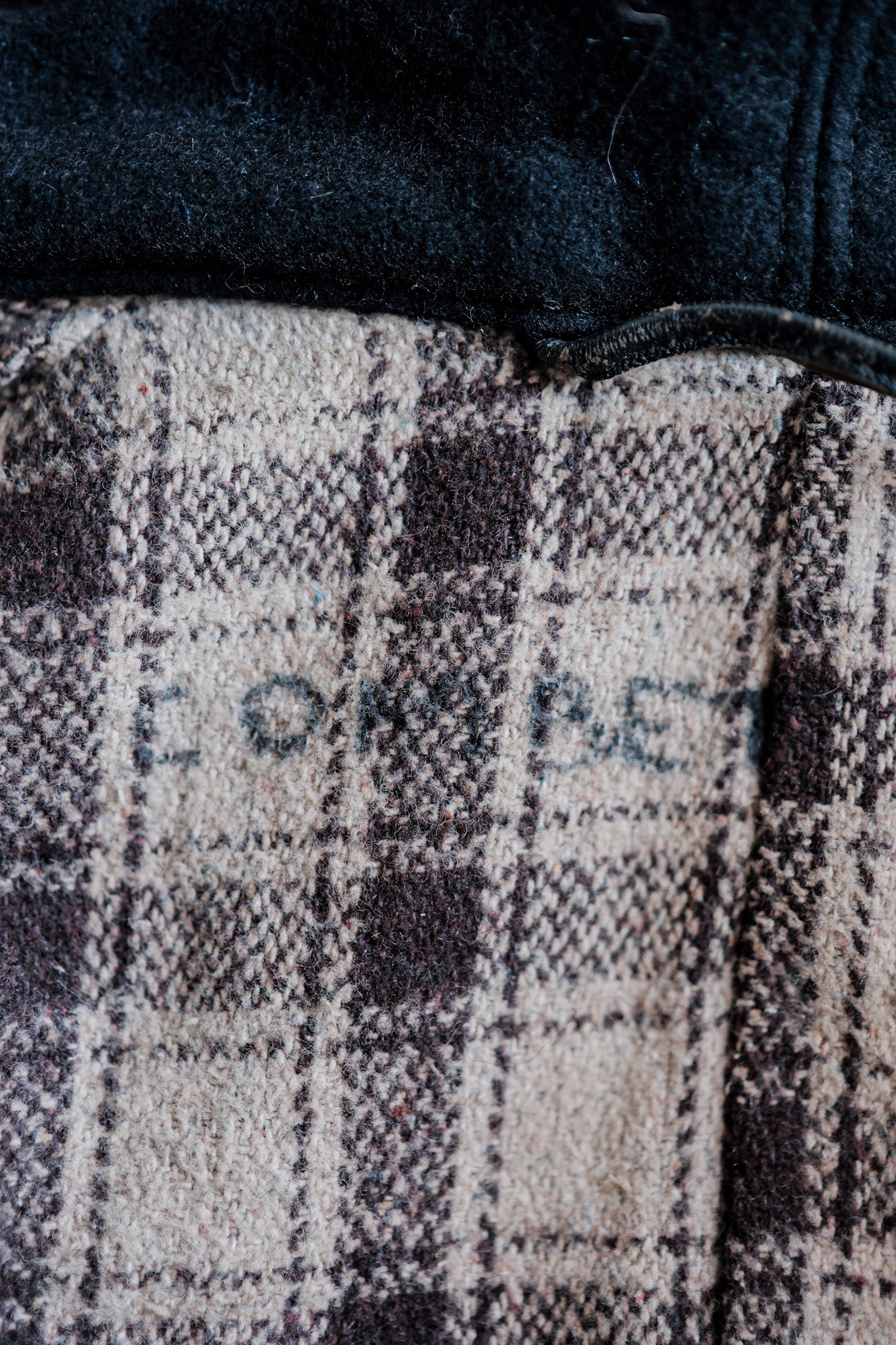 ［~60's］French Vintage Black Leather Work Jacket "Wool Collar"