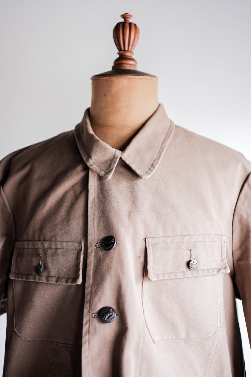 50's】French Vintage Cotton Linen Canvas Hunting Jacket 