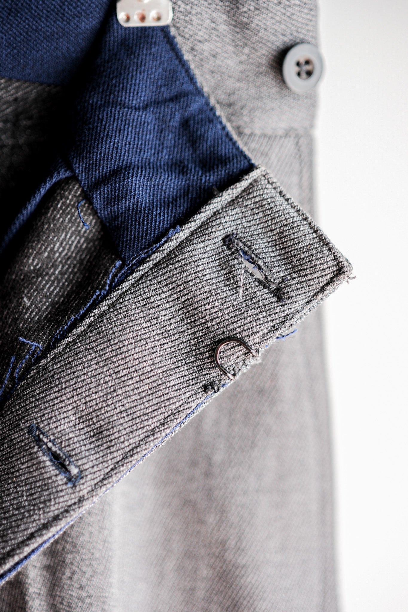 ［~30's］French Vintage Salt & Pepper Cotton Twill Work Pants "Dead Stock"