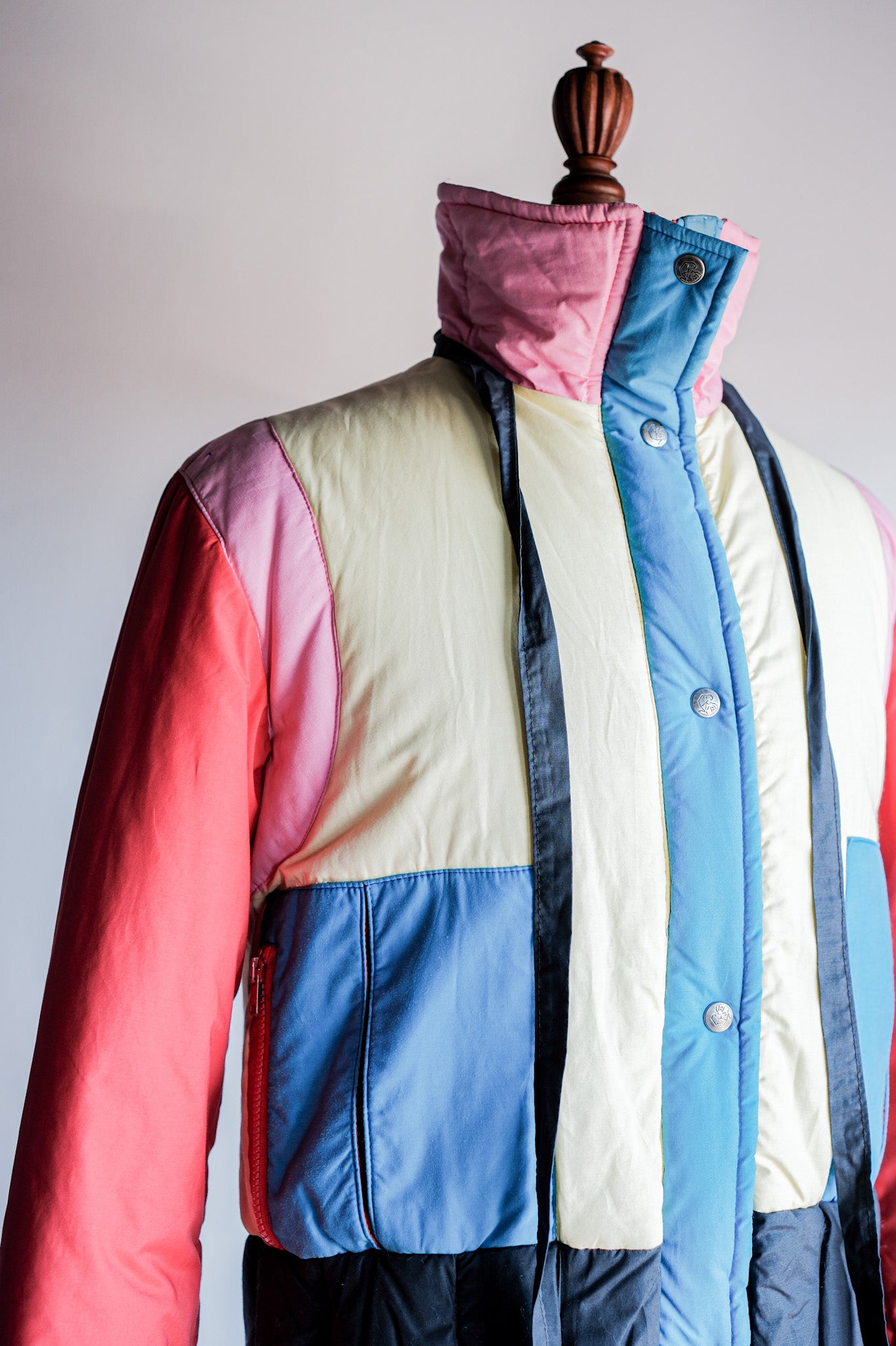 [〜80年代]意大利復古多色滑雪液夾克大小。44