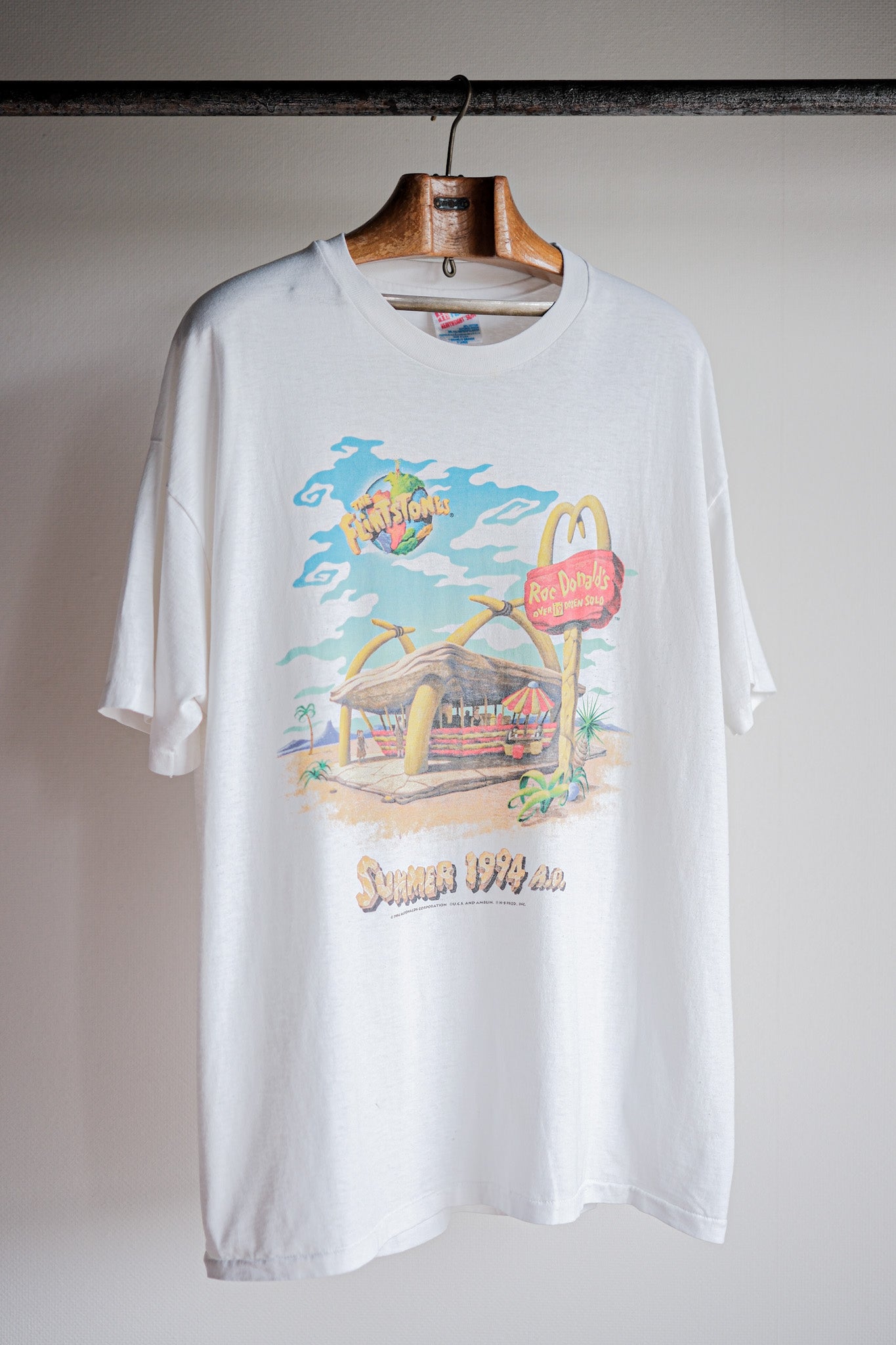 【~90's】Vintage Movie Print T-shirt Size.XL "The Flintstones" "Made in U.S.A."
