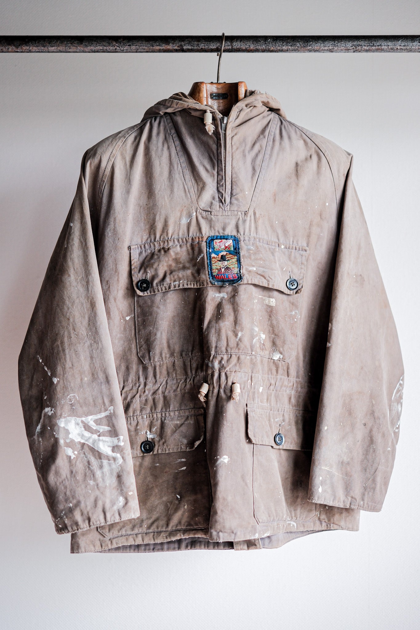 [〜50年代]復古Belstaff棉花Smock“ Dalesman”“瘋狂油漆”