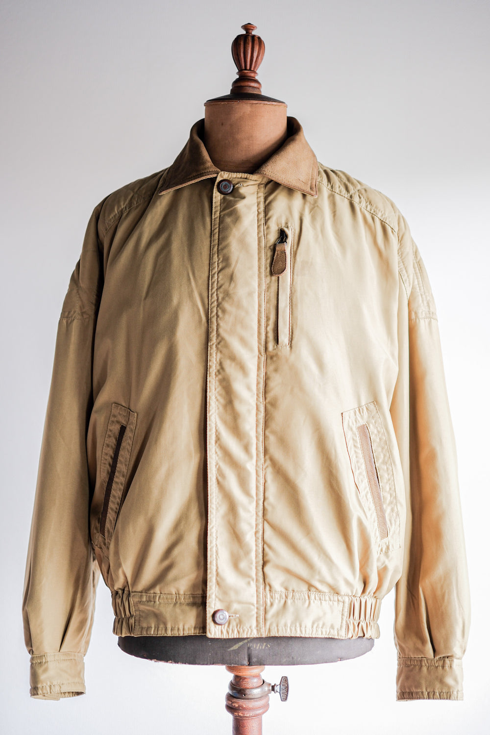 【~80's】Old Yves Saint Laurent Nylon Quilting Blouson With Chin Strap "Pour Homme"