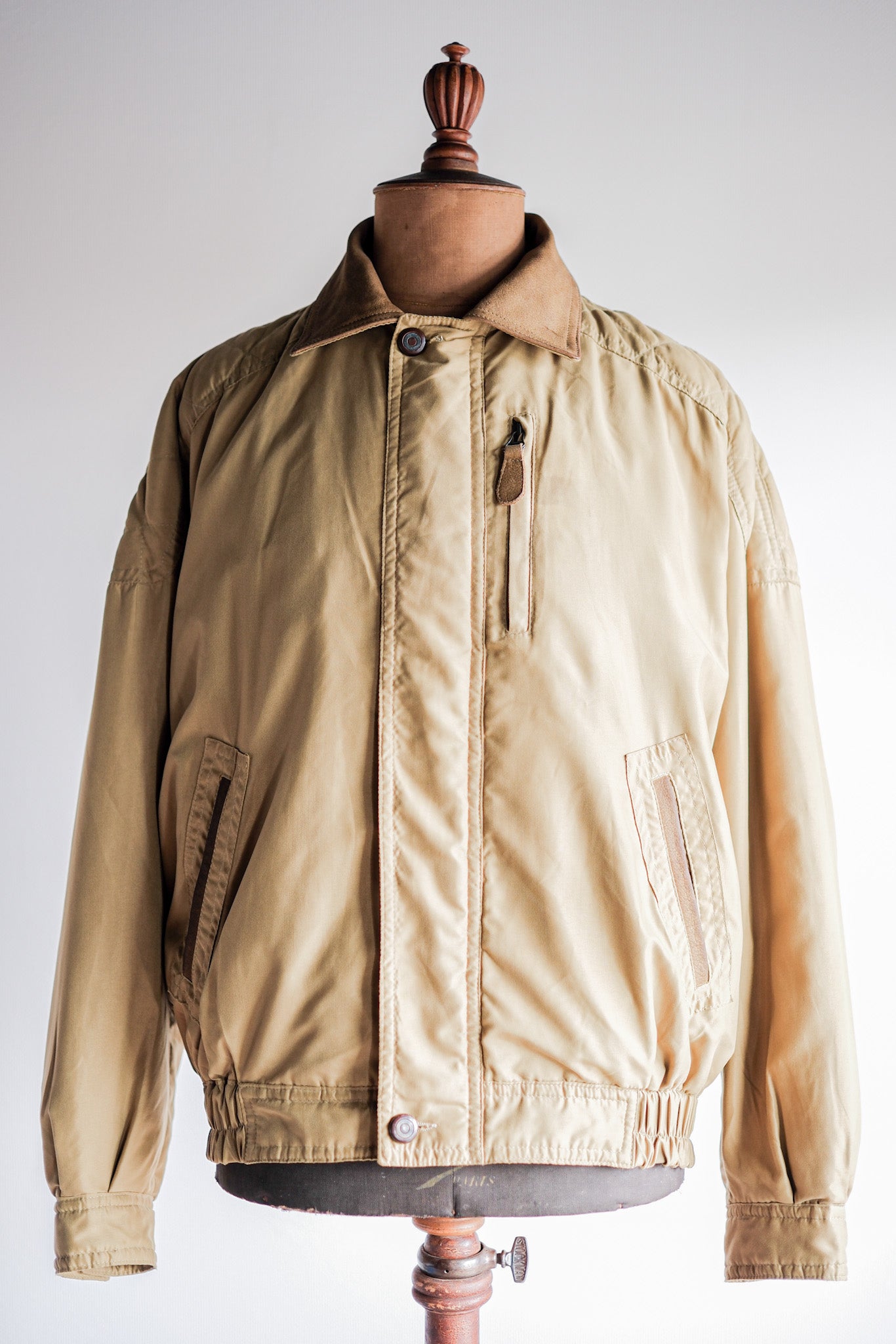 ［~80's］Old Yves Saint Laurent Nylon Quilting Blouson With Chin Strap "Pour Homme"