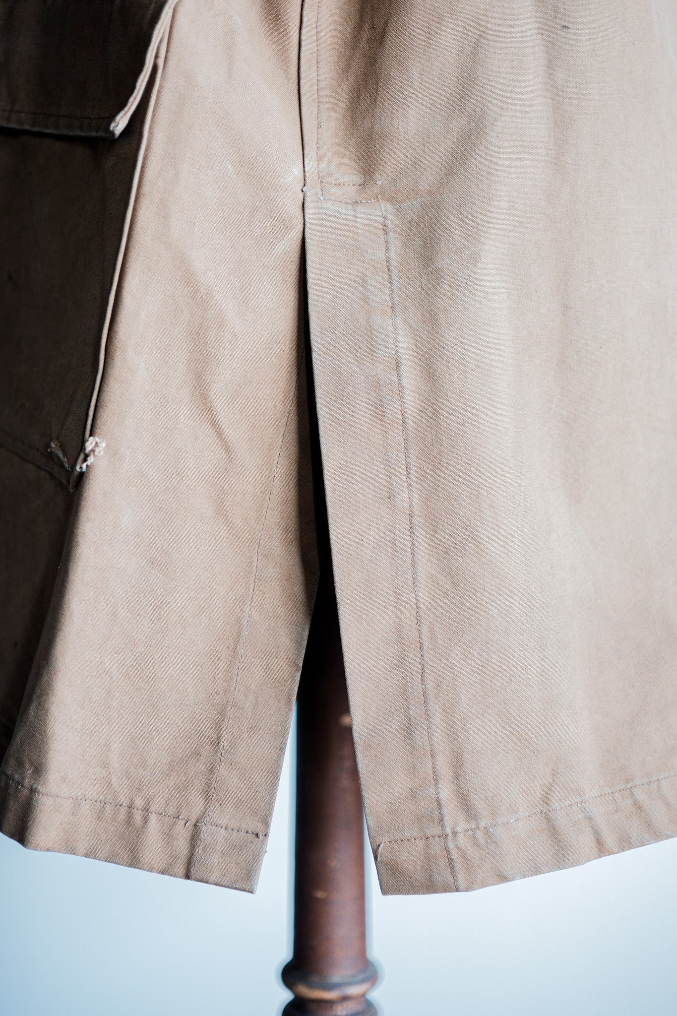 ［~40's］French Vintage Cotton Linen Canvas Work Half Coat
