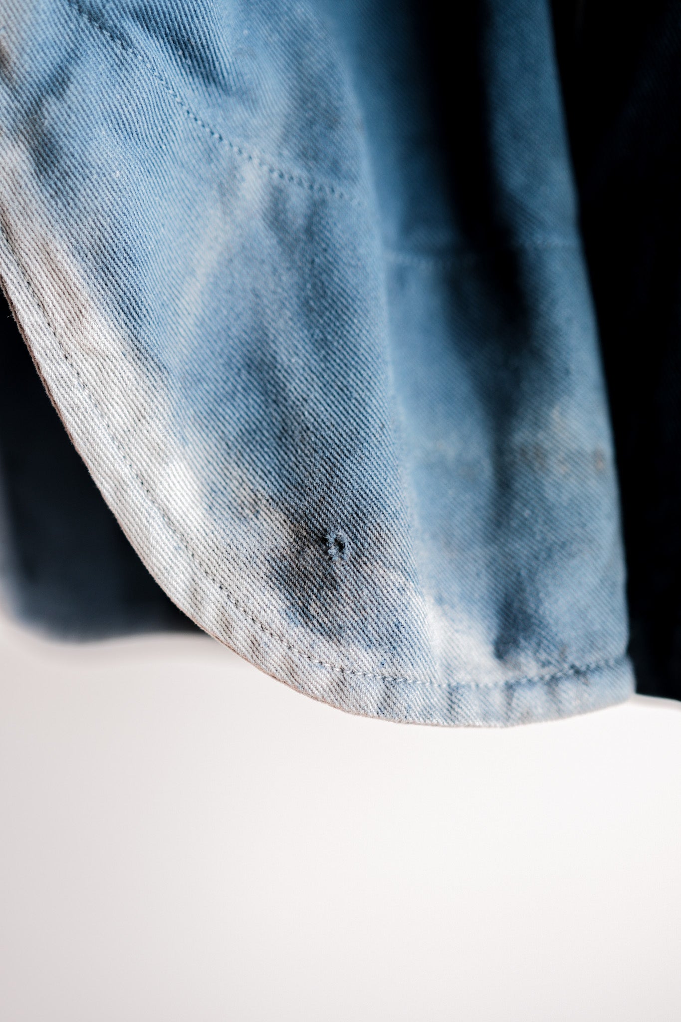 Veste de travail à double poitrine en coton indigo "Karim Hadjab" "4 Seasons"