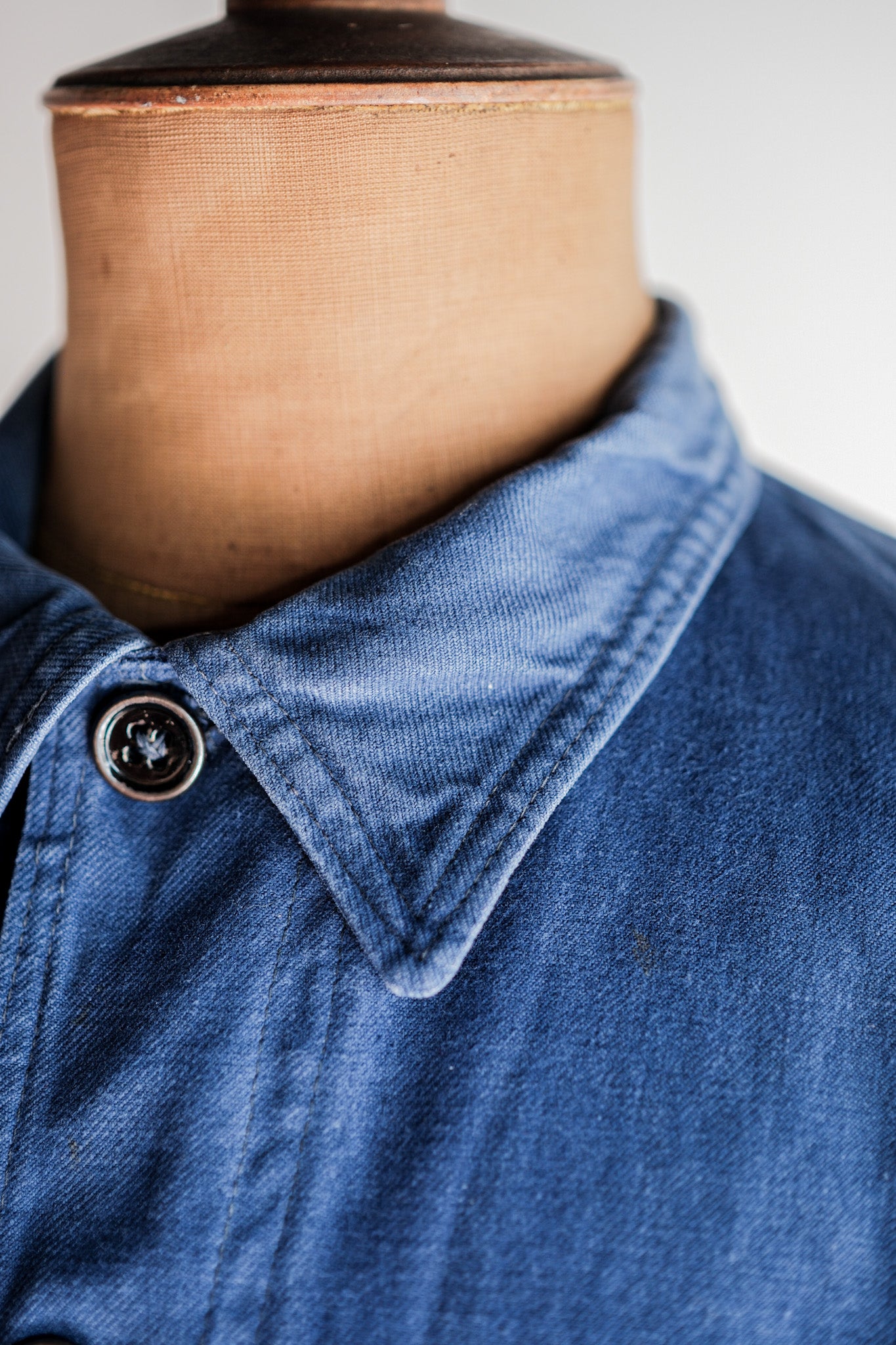 【~40’s】French Vintage Indigo Cotton Twill Cyclist Jacket